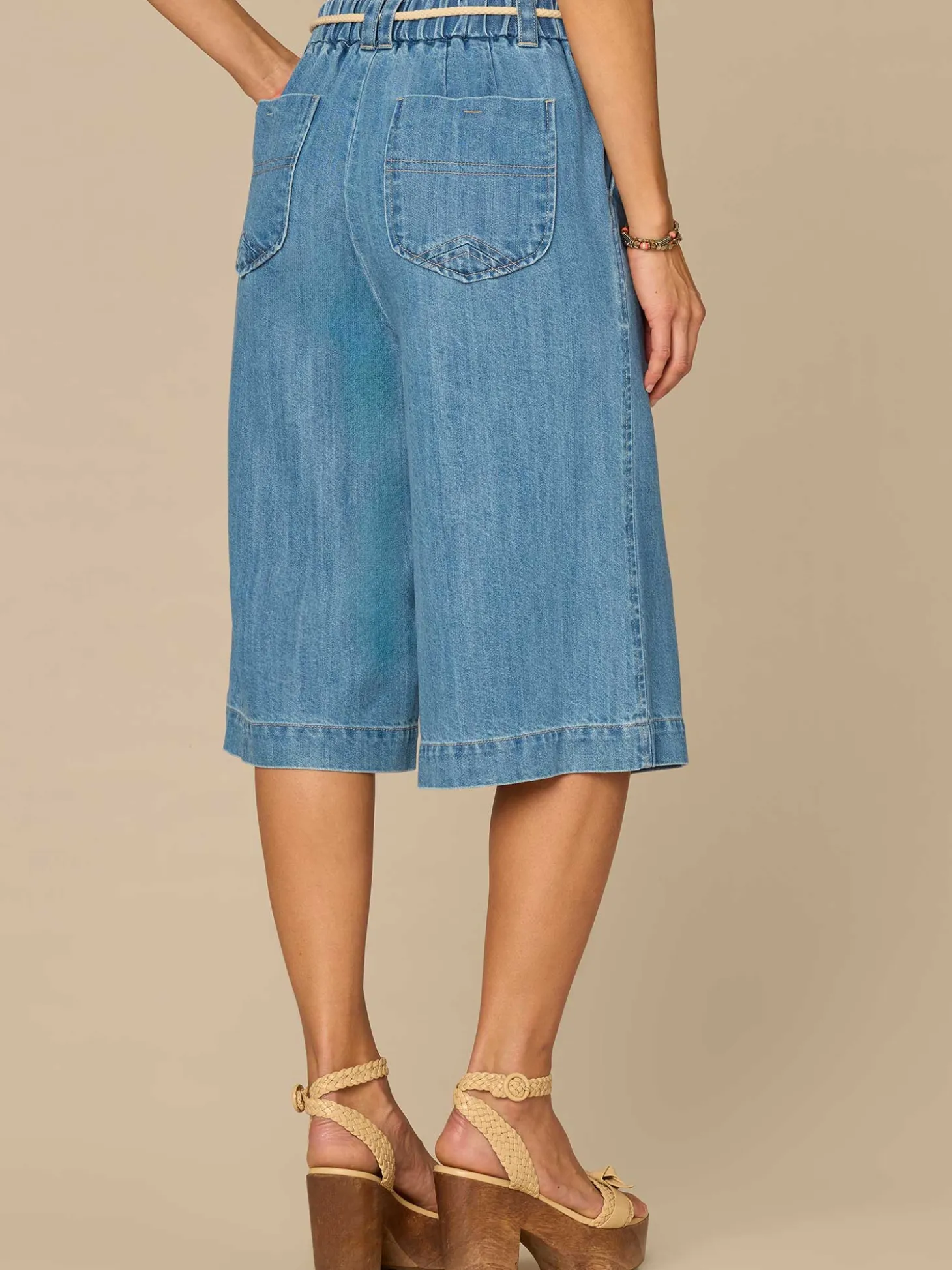 "Ab"leisure Skyrise Petite Relaxed Bermuda Shorts with Rope Tie Belt