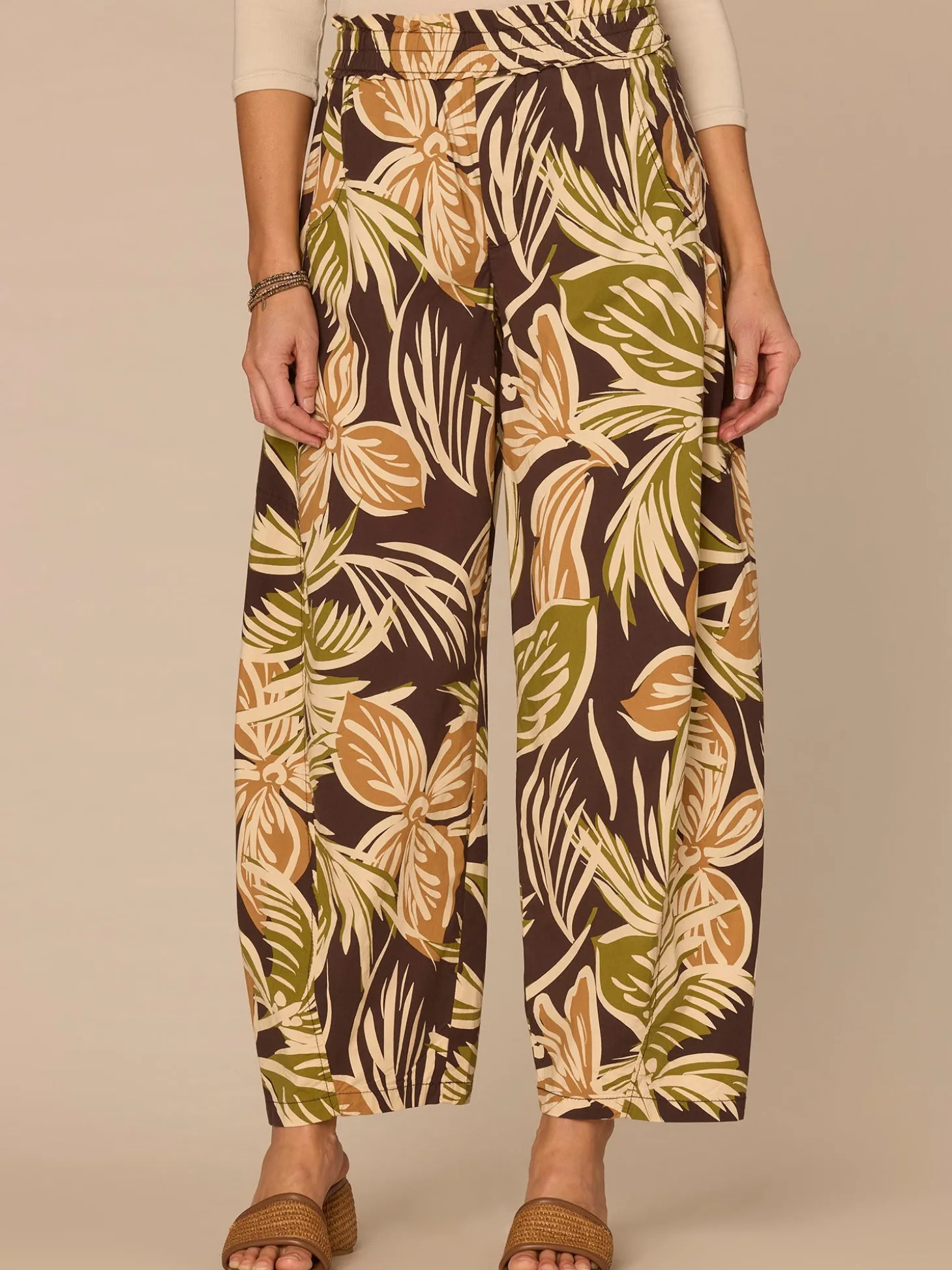 "Ab"leisure Skyrise Printed Glider Petite Relaxed Straight Leg Pants