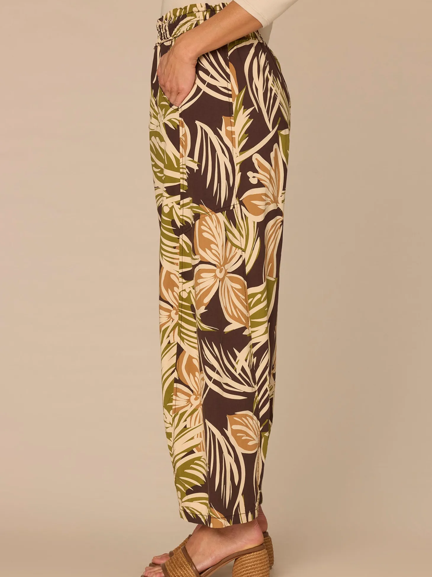 "Ab"leisure Skyrise Printed Glider Petite Relaxed Straight Leg Pants