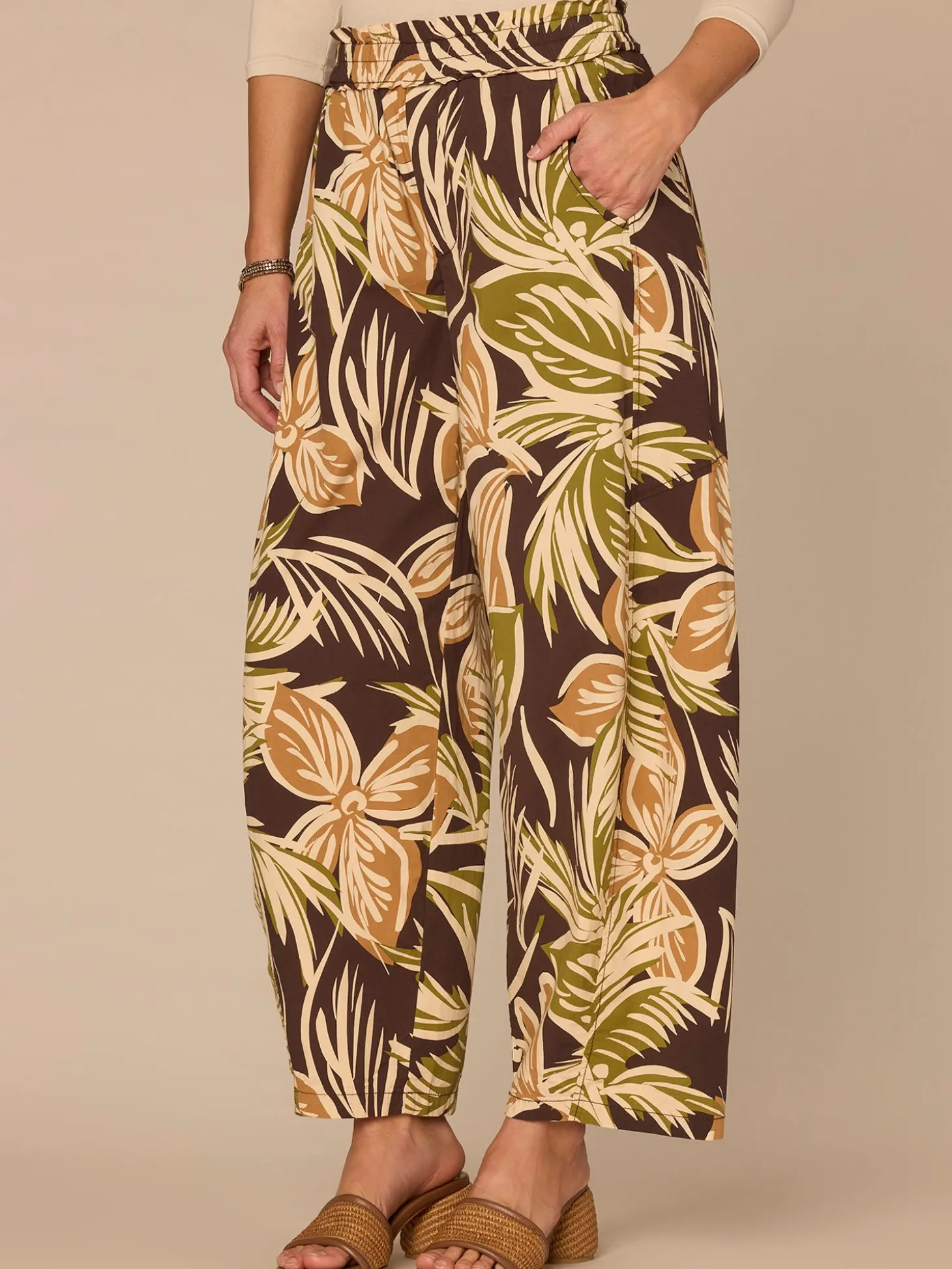"Ab"leisure Skyrise Printed Glider Petite Relaxed Straight Leg Pants