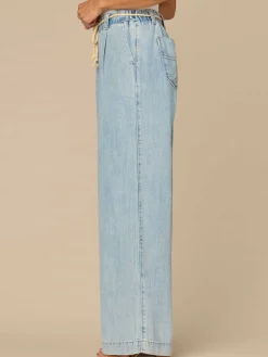 "Ab"leisure Skyrise Rope Belt Pleated Petite Wide Leg Jeans