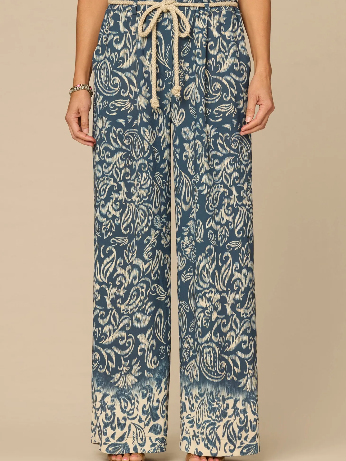 "Ab"leisure Skyrise Rope Belt Spade Pocket Petite Wide Leg Pants