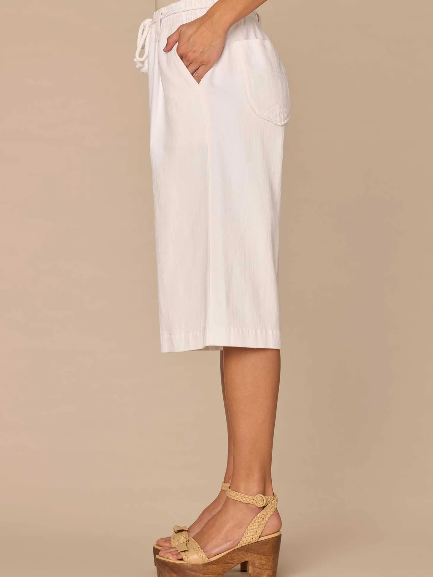 "Ab"leisure Skyrise Spade Pocket Bermuda Shorts with Rope Tie Belt