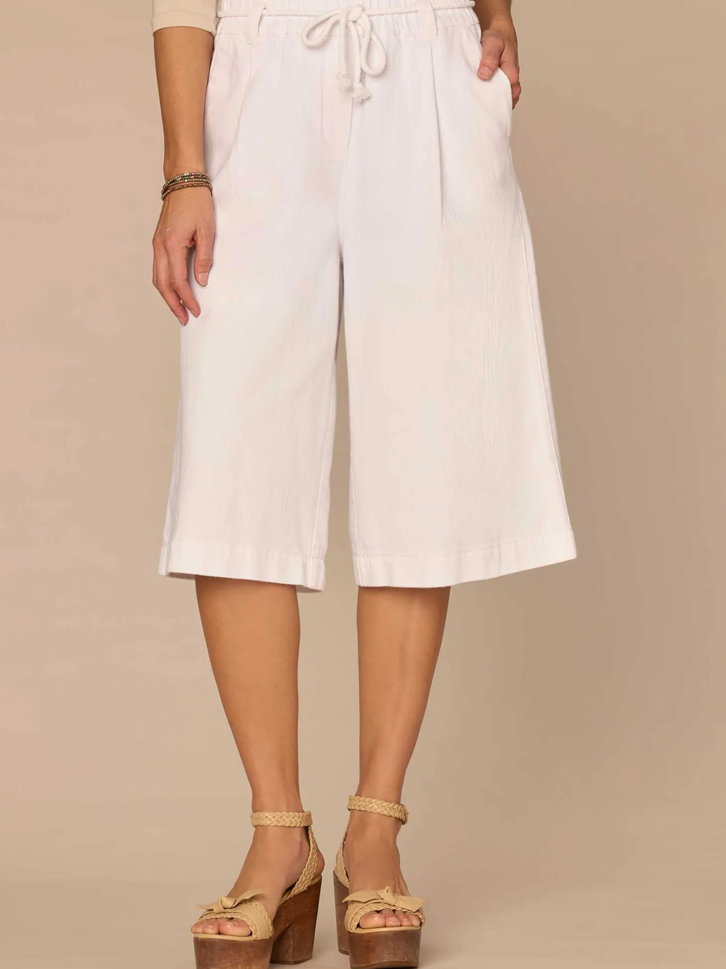 "Ab"leisure Skyrise Spade Pocket Bermuda Shorts with Rope Tie Belt