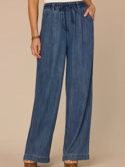 "Ab"leisure Skyrise Tie Belt Spade Pocket Pleated Petite Wide Leg Jean