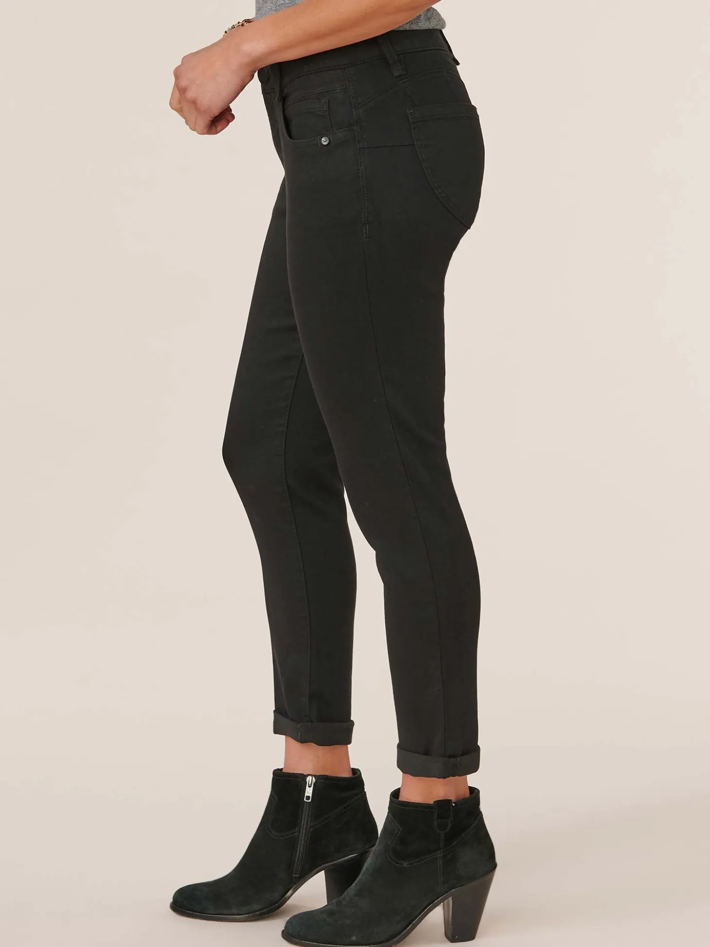 "Ab"solution® Black Denim Ankle Skimmer Jean