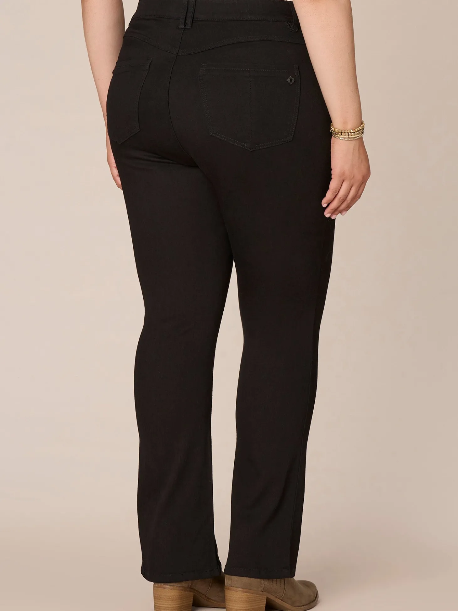 "Ab"solution® Black Denim Plus Itty Bitty Bootcut Jeans