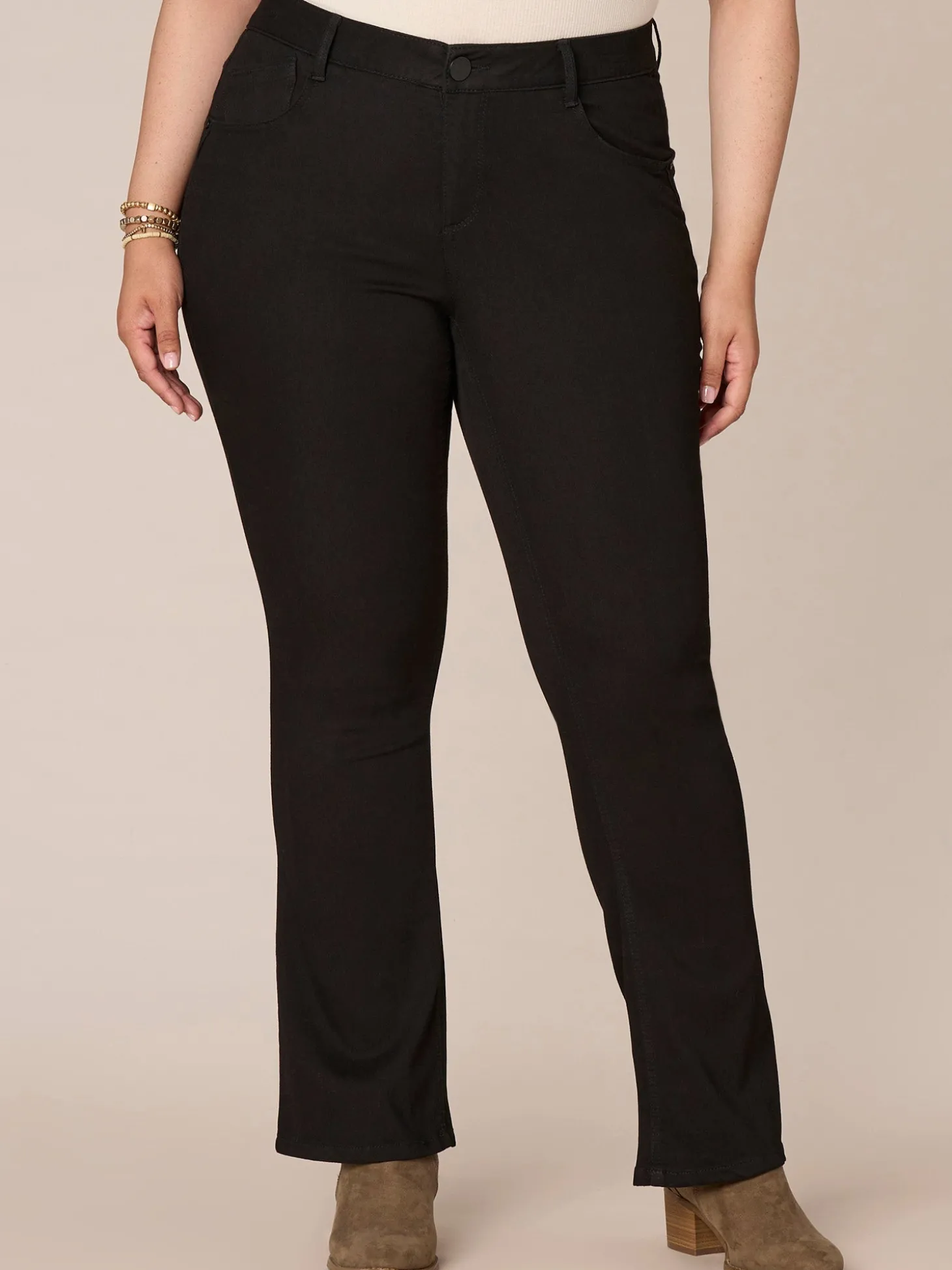 "Ab"solution® Black Denim Plus Itty Bitty Bootcut Jeans