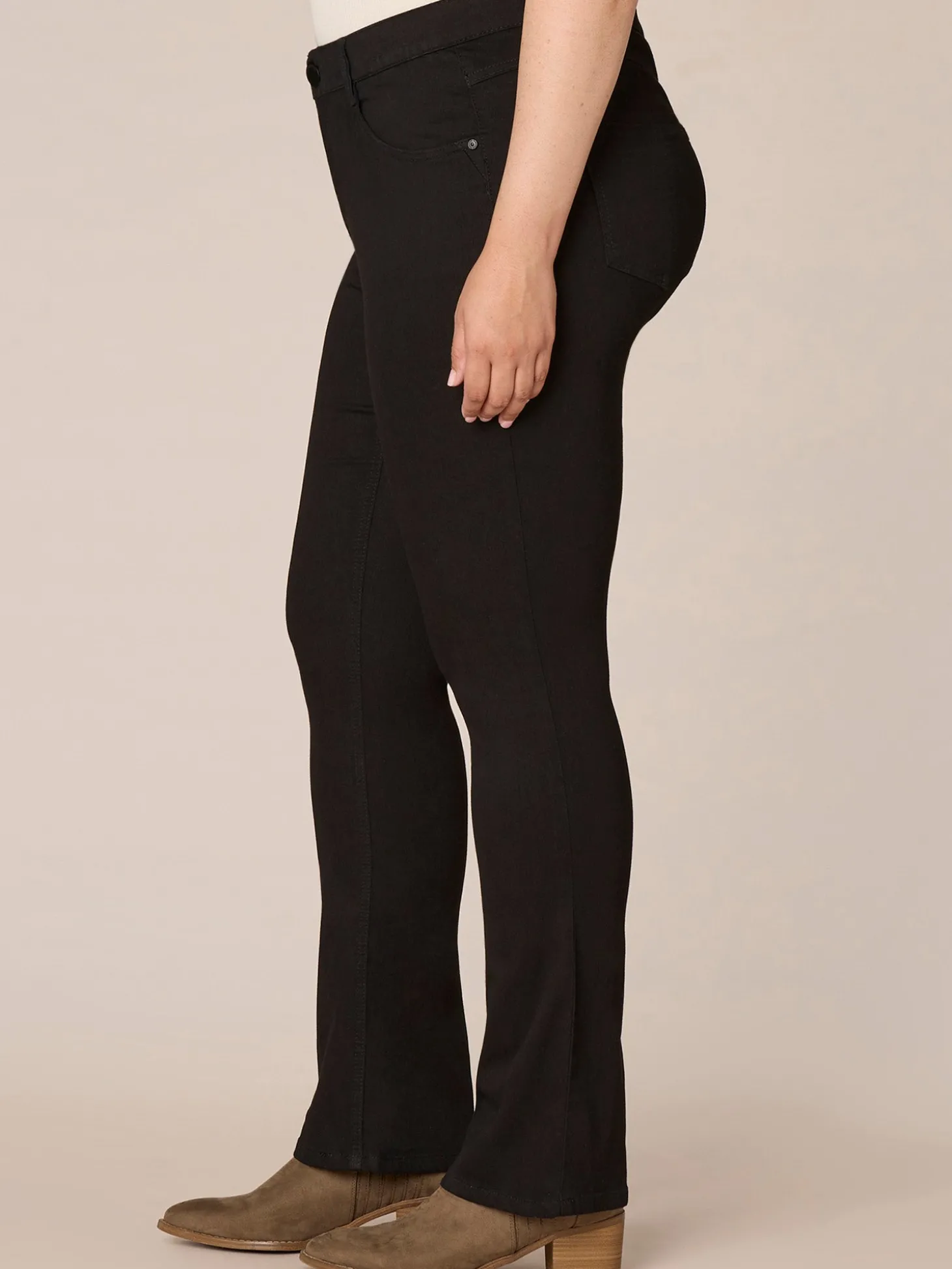 "Ab"solution® Black Denim Plus Itty Bitty Bootcut Jeans