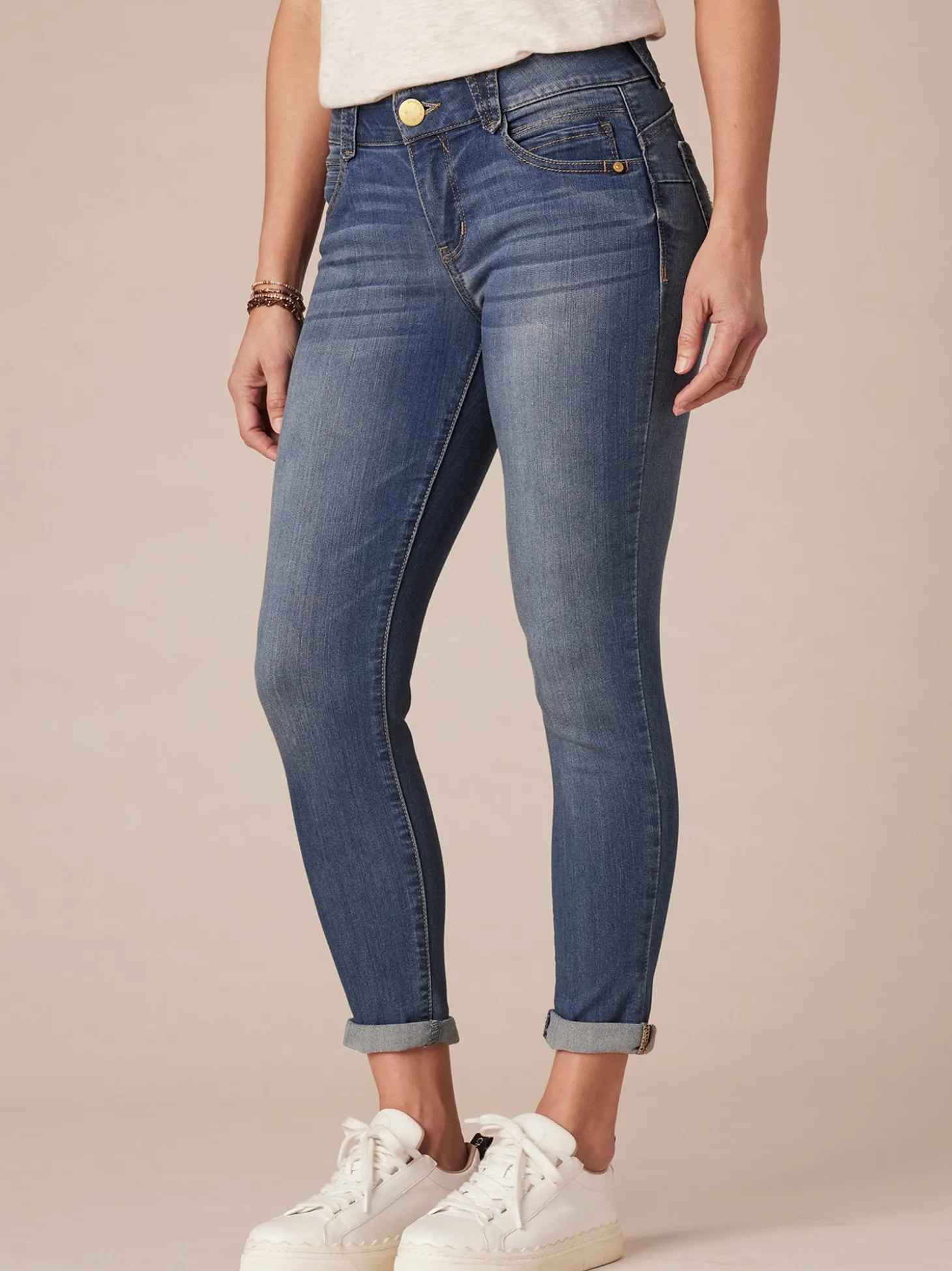 "Ab"solution® Blue Denim Petite Ankle Skimmer Jeans