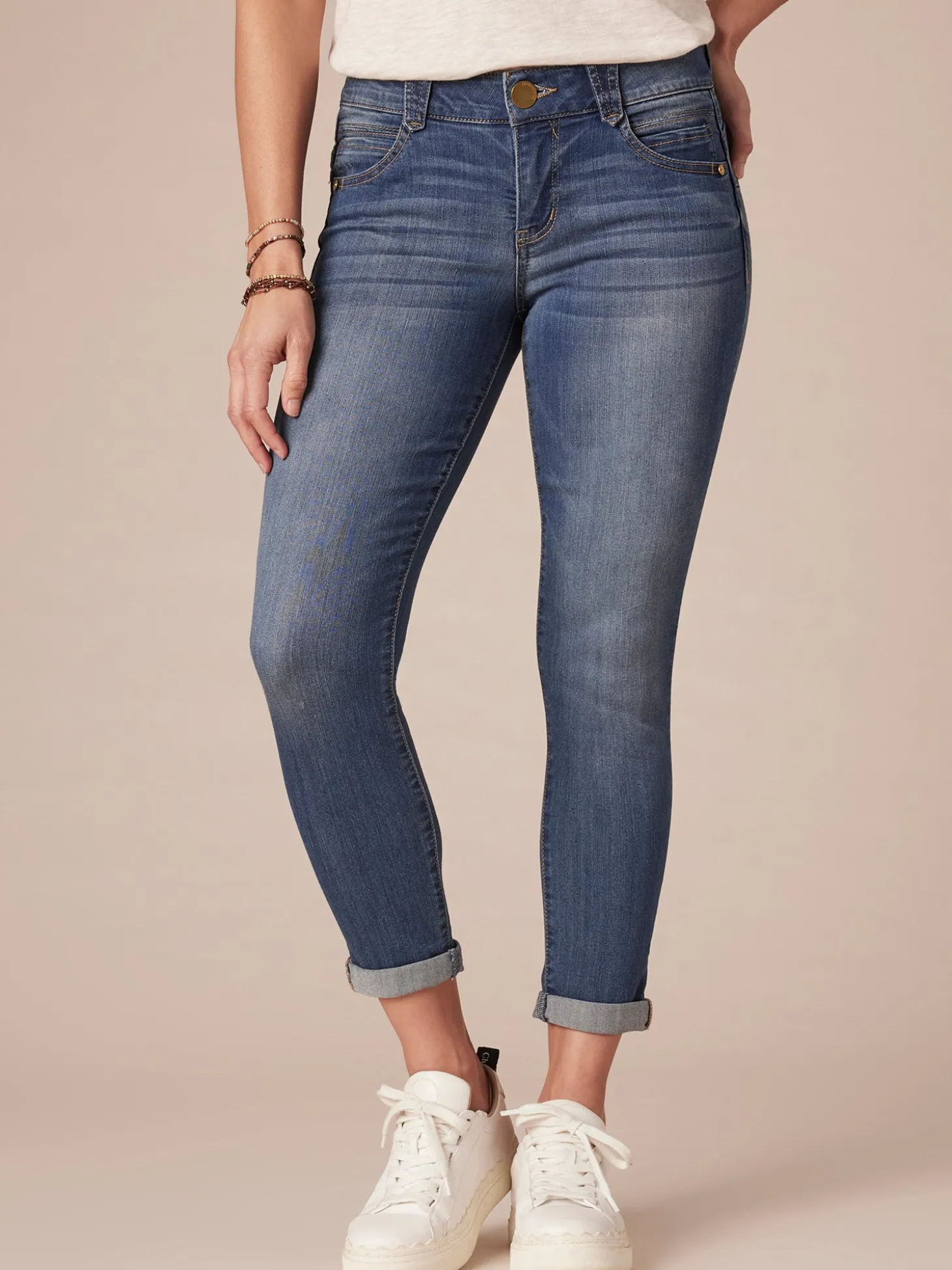 "Ab"solution® Blue Denim Petite Ankle Skimmer Jeans