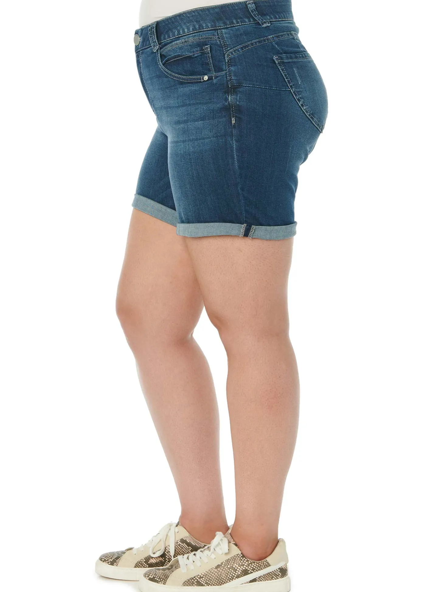 "Ab"solution® 7" Blue Denim Plus Shorts