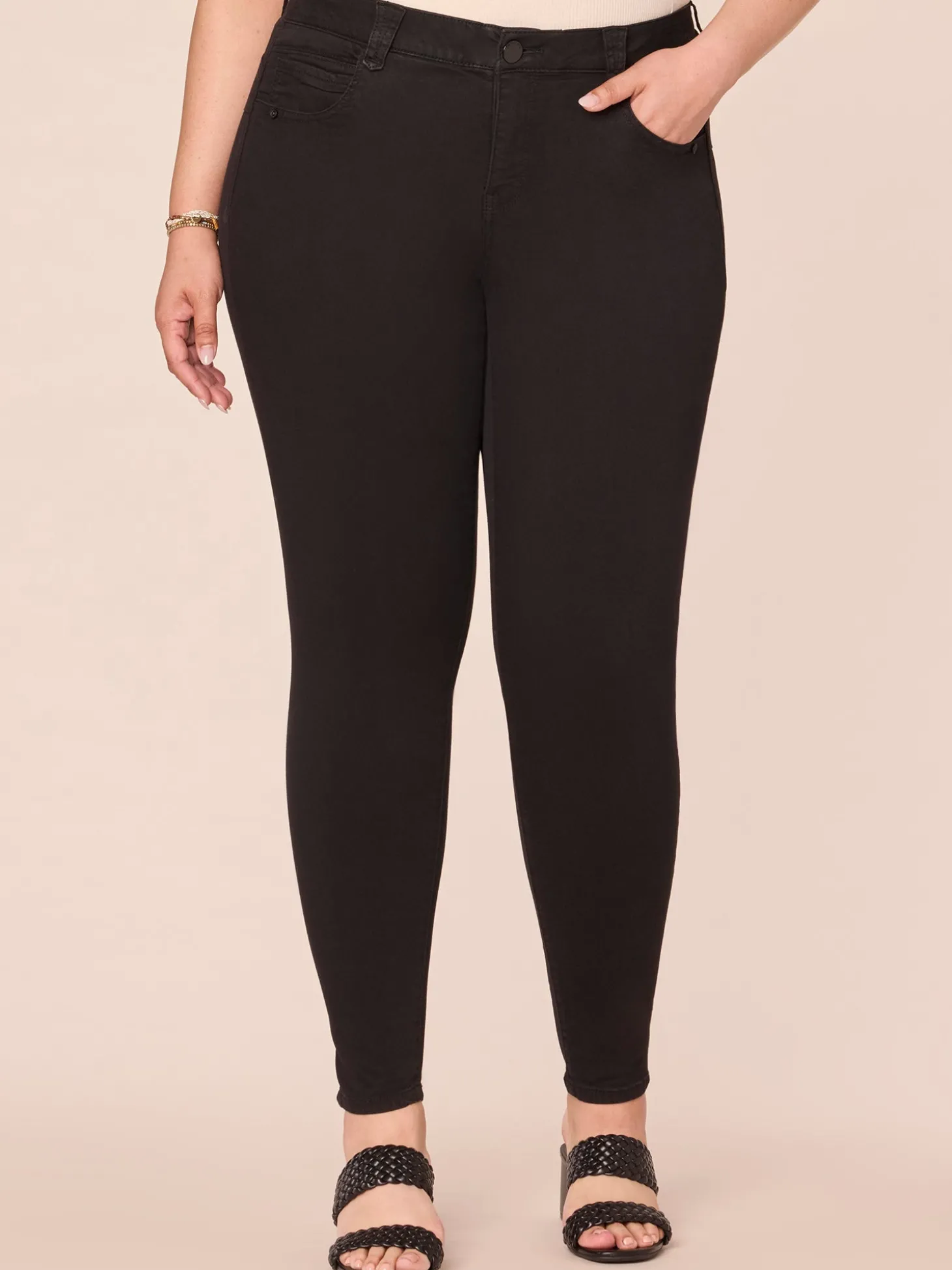 "Ab"solution® Booty Lift Plus Black Denim Jeggings