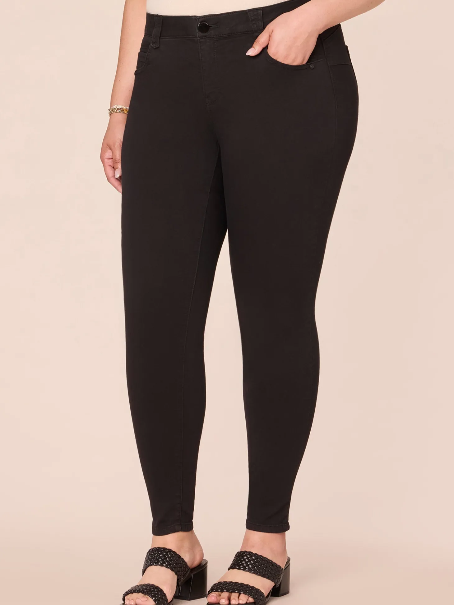 "Ab"solution® Booty Lift Plus Black Denim Jeggings