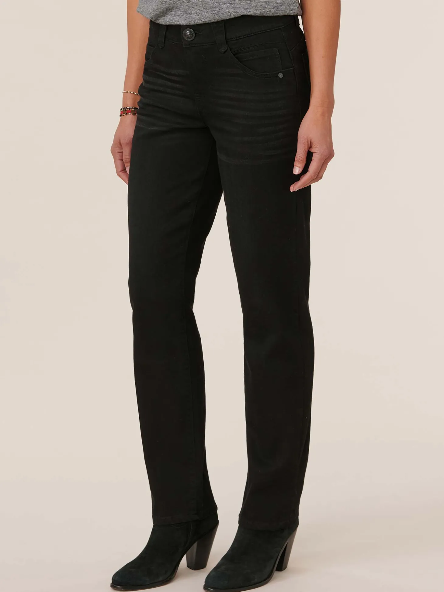 "Ab"solution® Booty Lift Straight Leg Black Jeans