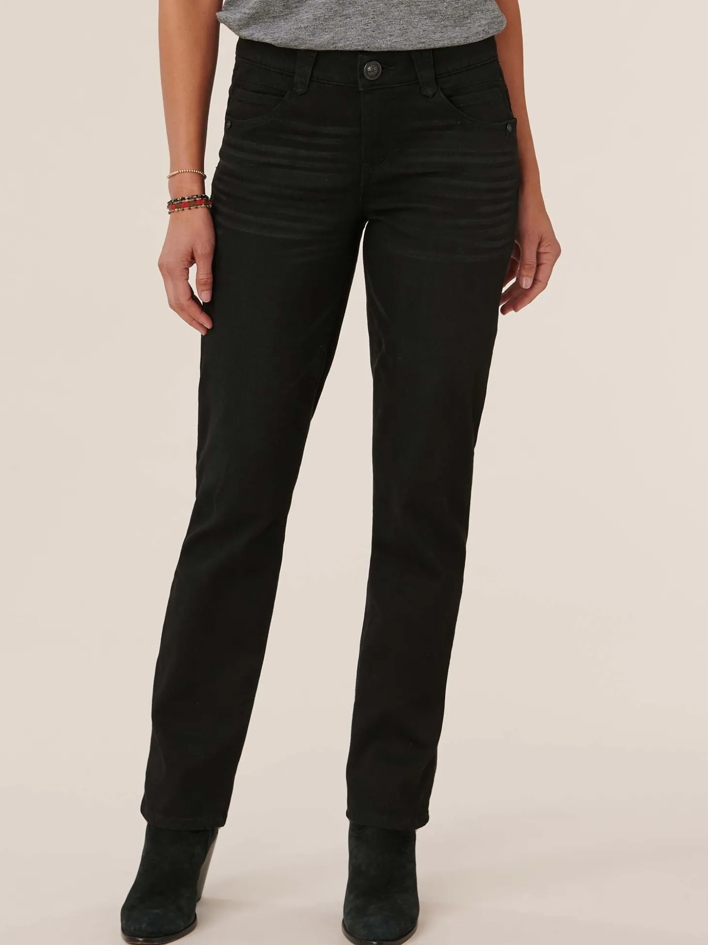 "Ab"solution® Booty Lift Straight Leg Black Jeans