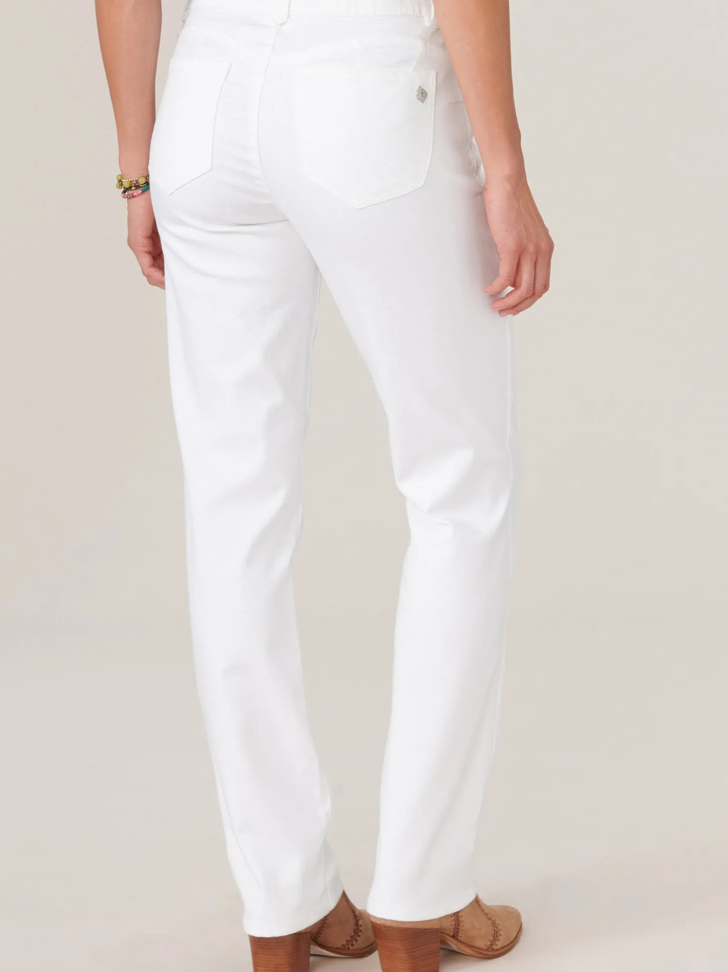 "Ab"solution® Booty Lift Straight Leg White Jeans