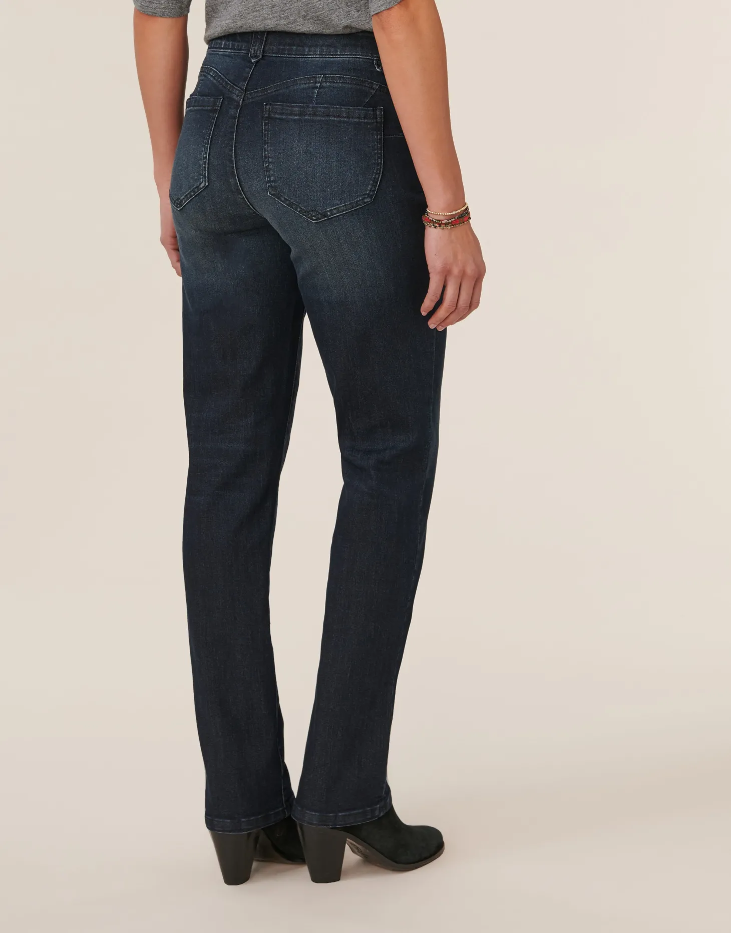 "Ab"solution® Dark Indigo Artisanal Straight Leg Jeans