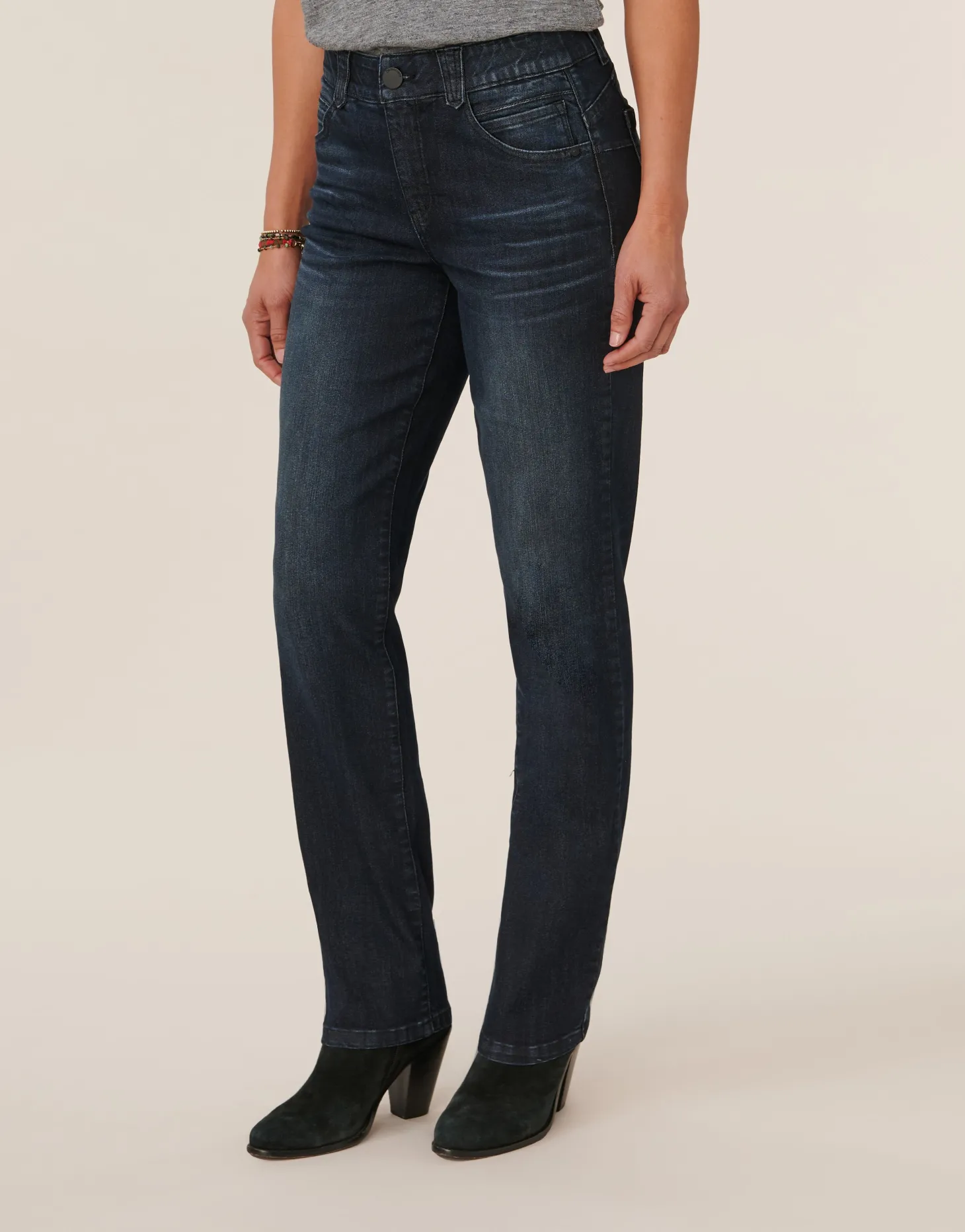 "Ab"solution® Dark Indigo Artisanal Straight Leg Jeans