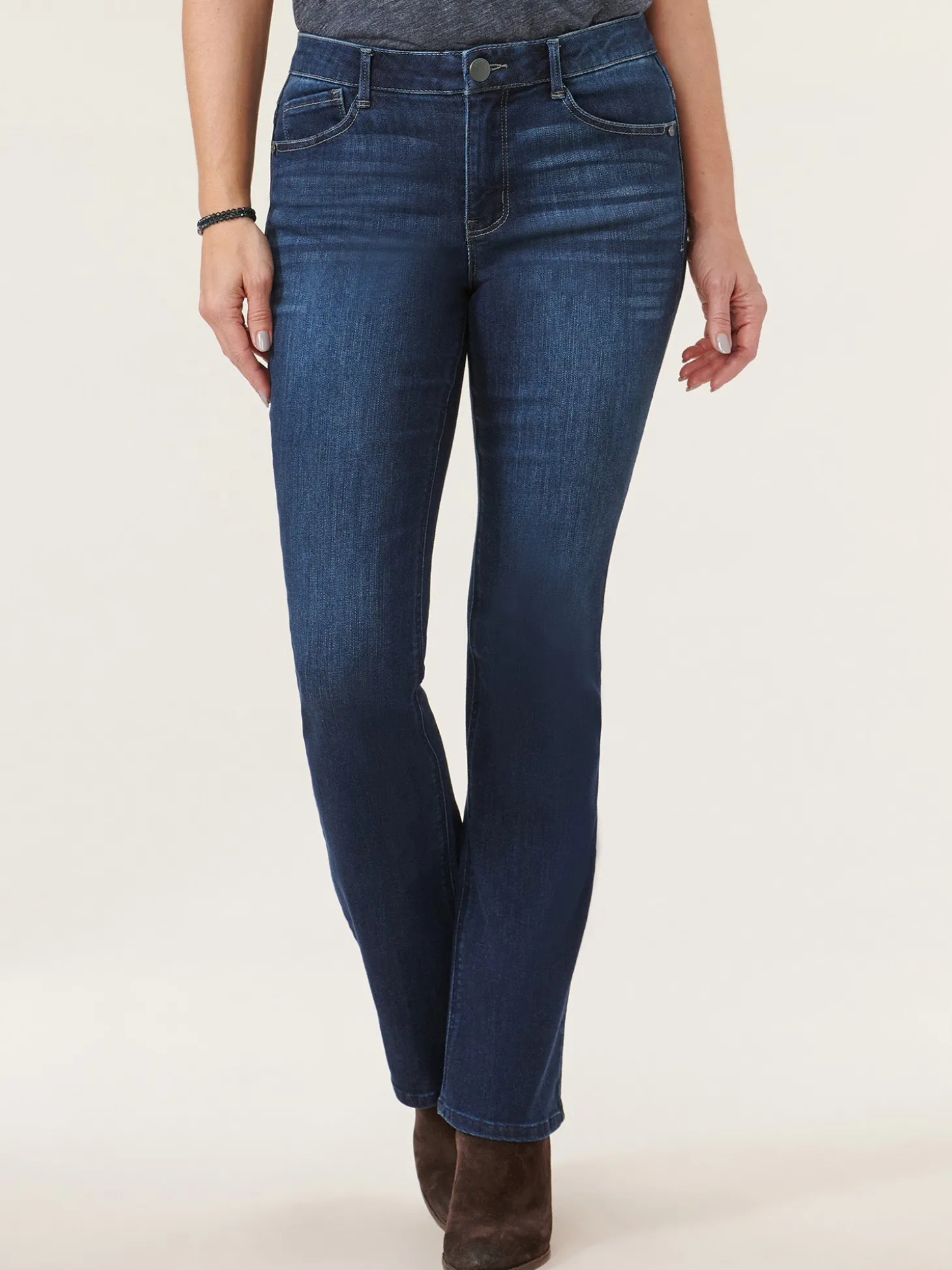 "Ab"solution High Rise Cascading "D" Itty Bitty Bootcut Tall Jeans