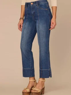 "Ab"solution® High Rise Center Seam Slit Petite Kick Flare Jeans