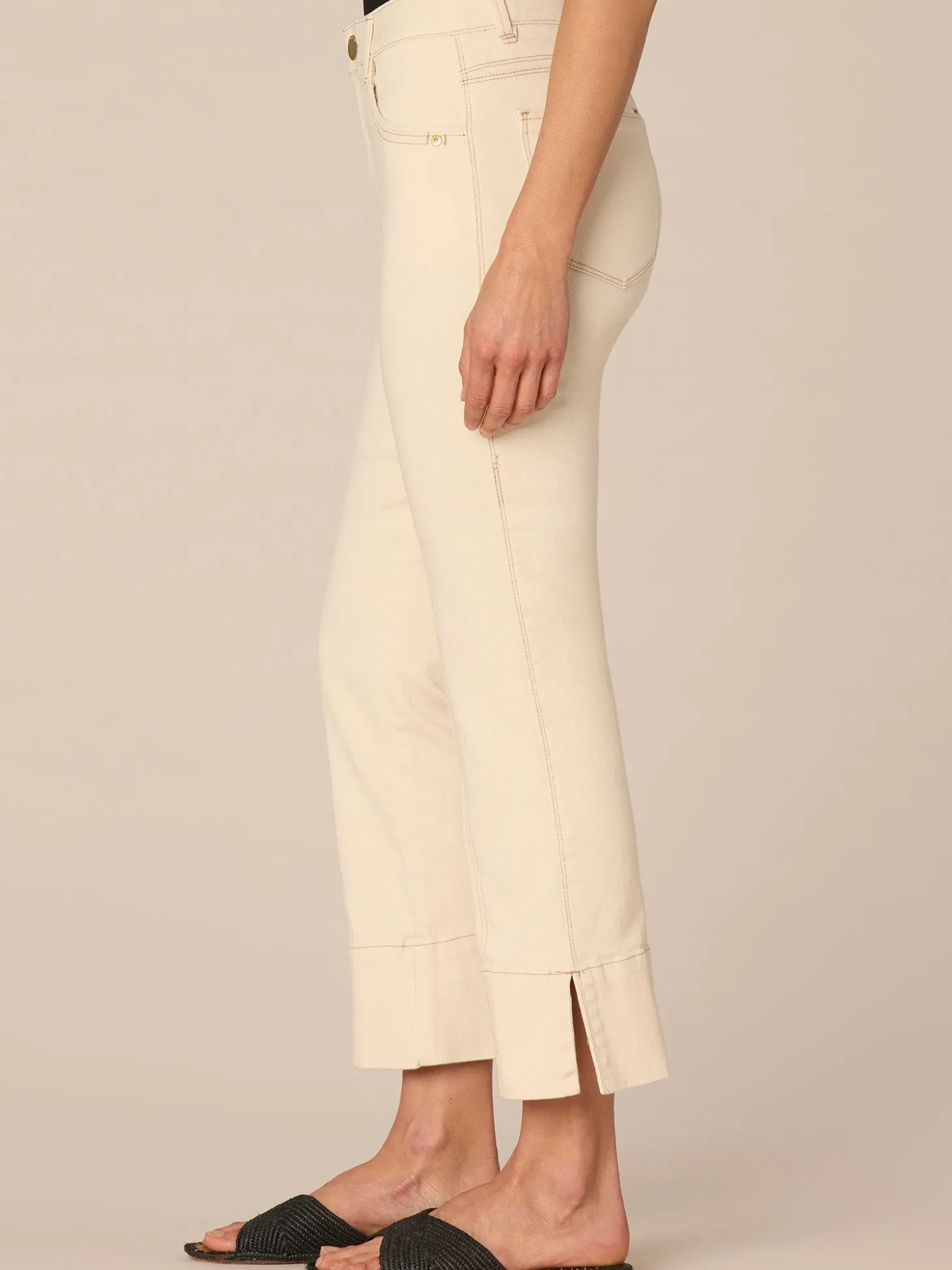 "Ab"solution® High Rise Center Seam Slit Hem Petite Kick Flare Pants