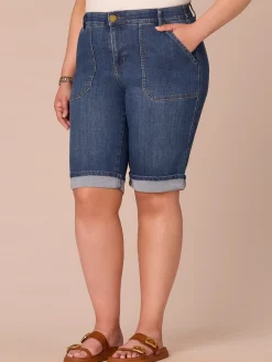 “Ab”solution® High Rise Coin Pocket Cuffed Plus Size Bermuda Shorts