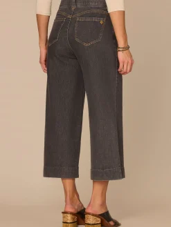 "Ab"solution® High Rise Cropped Wide Leg Jeans in Grey