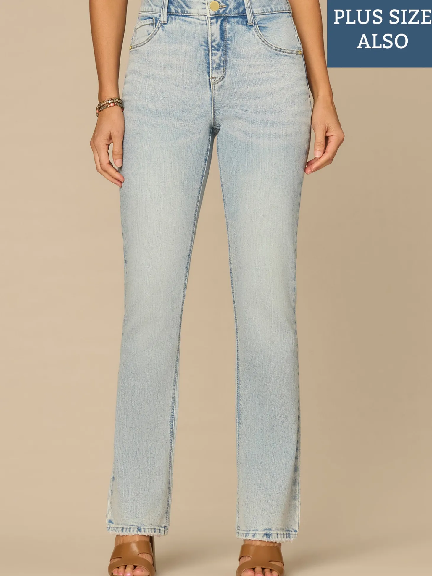 “Ab”solution® High Rise Double Yoke Plus Size Itty Bitty Boot Jeans