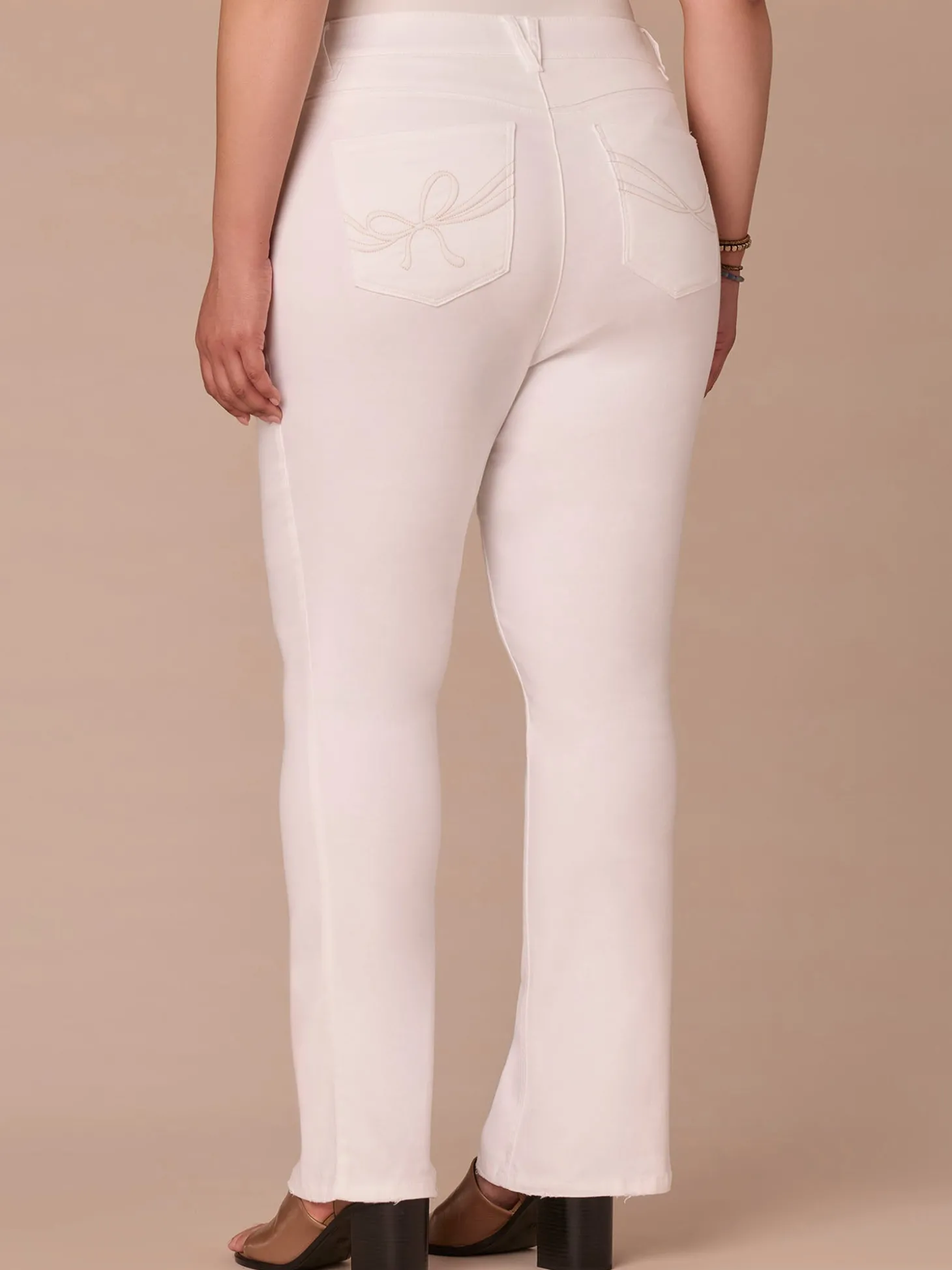 “Ab”solution® High Rise Embroidered Bow Plus Size Itty Bitty Boot Jean