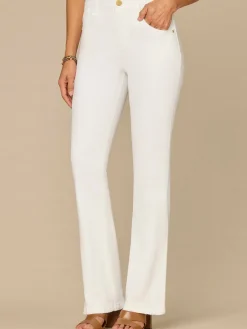 “Ab”solution® High Rise Embroidered Bow Pocket Itty Bitty Boot Jeans