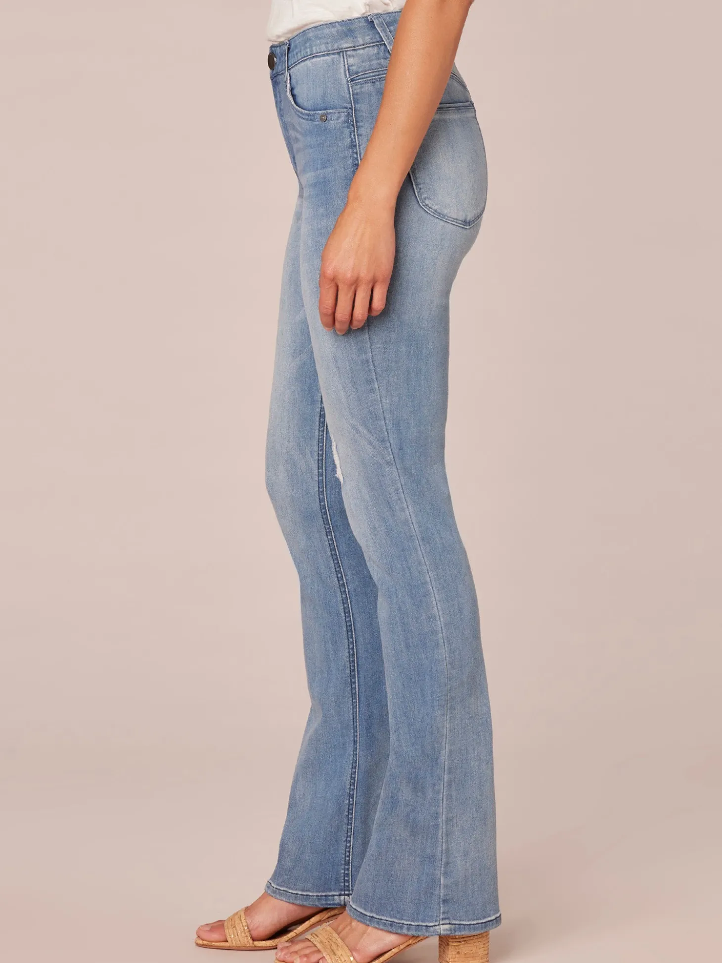"Ab"solution® High Rise Itty Bitty Bootcut Light Blue Jeans