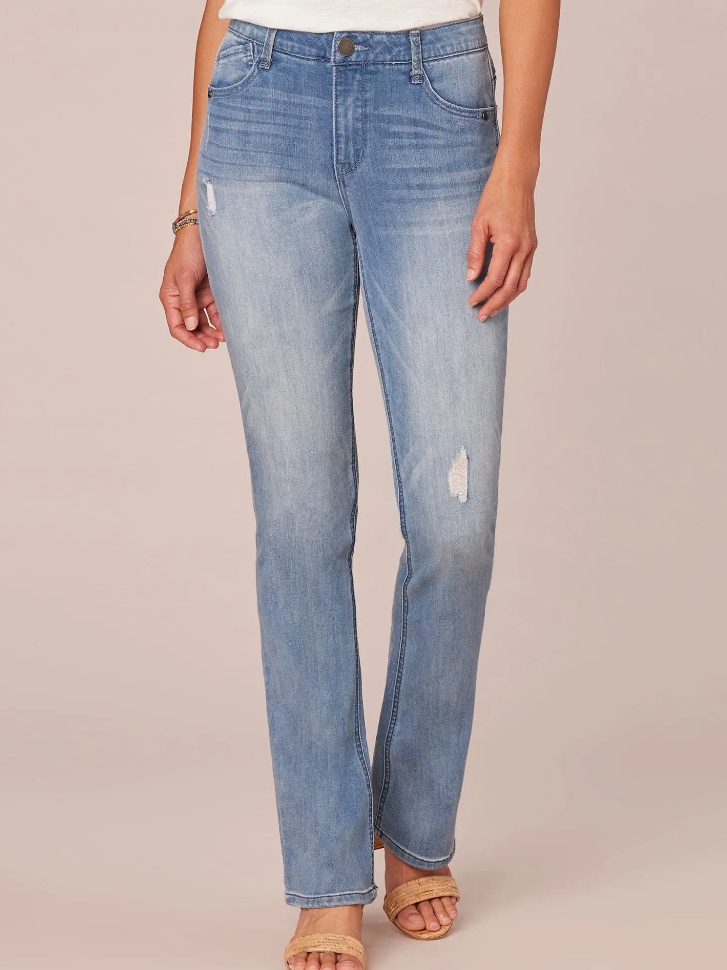 "Ab"solution® High Rise Itty Bitty Bootcut Light Blue Jeans