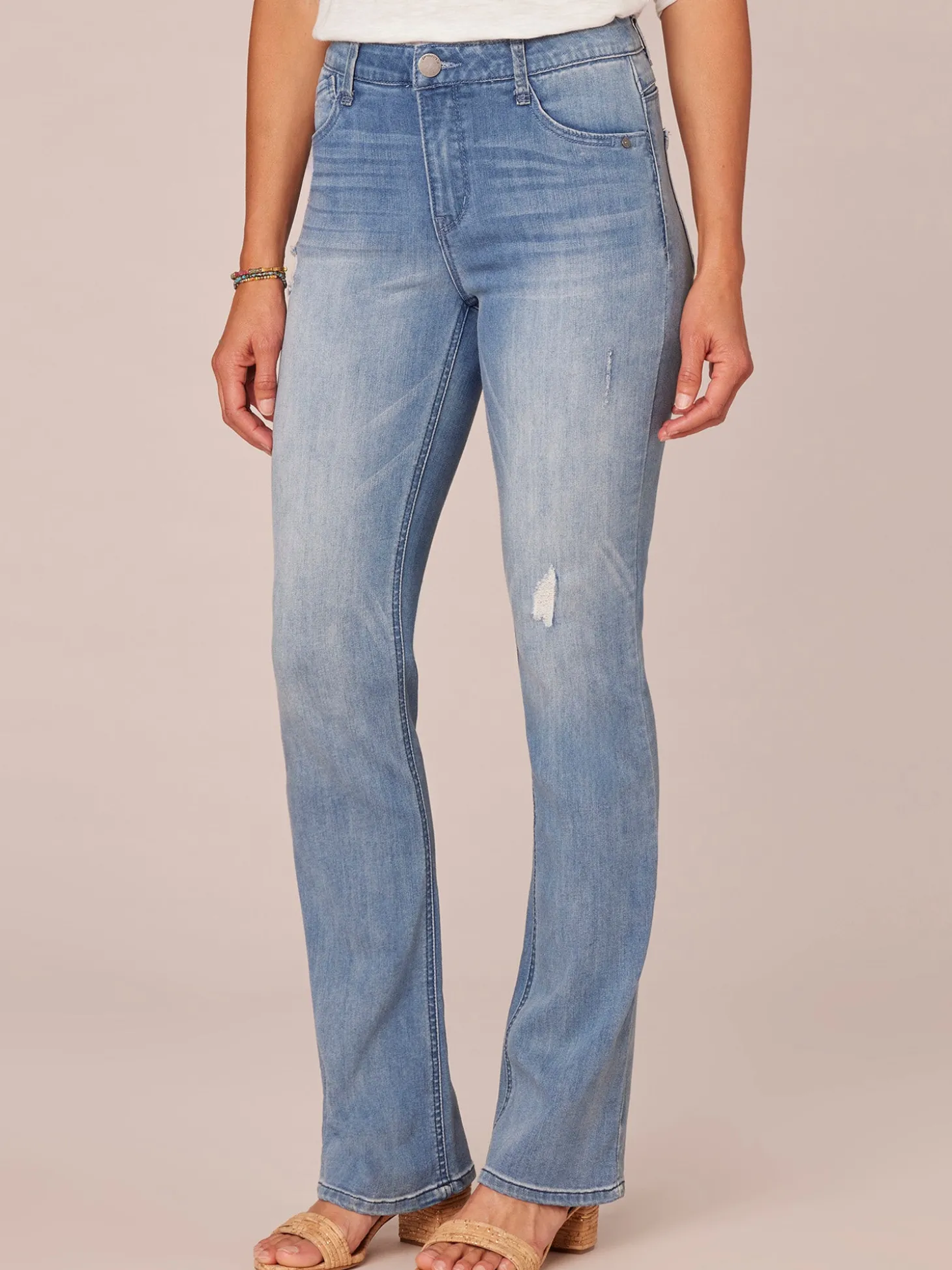 "Ab"solution® High Rise Itty Bitty Bootcut Light Blue Jeans