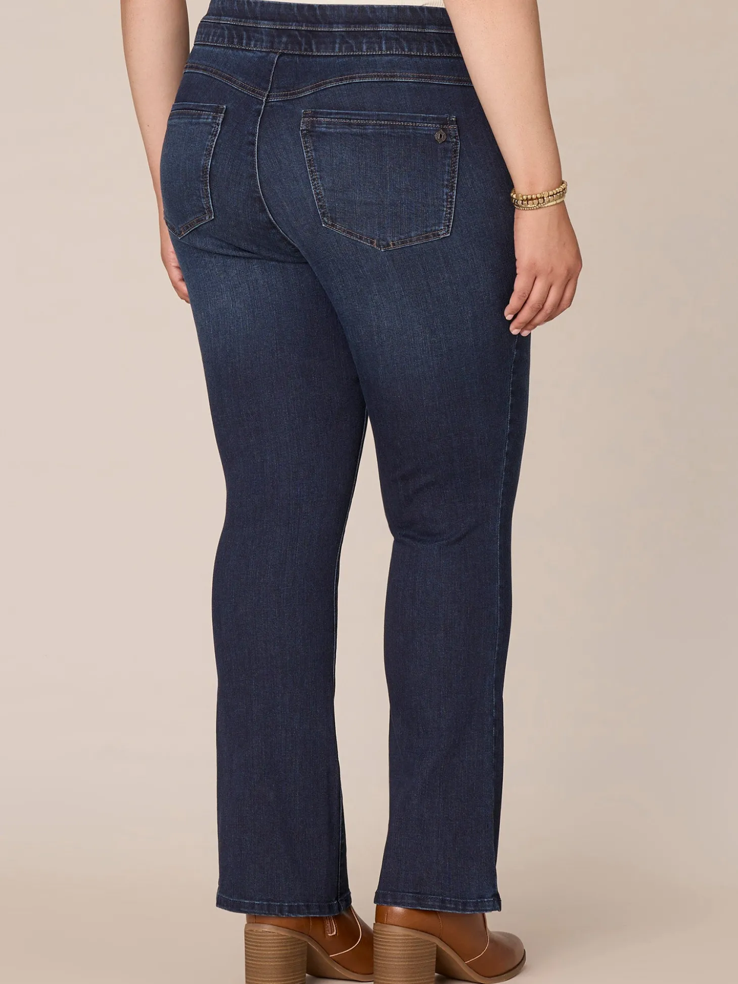 "Ab"solution High Rise Itty Bitty Boot Glider Plus Size Jeans
