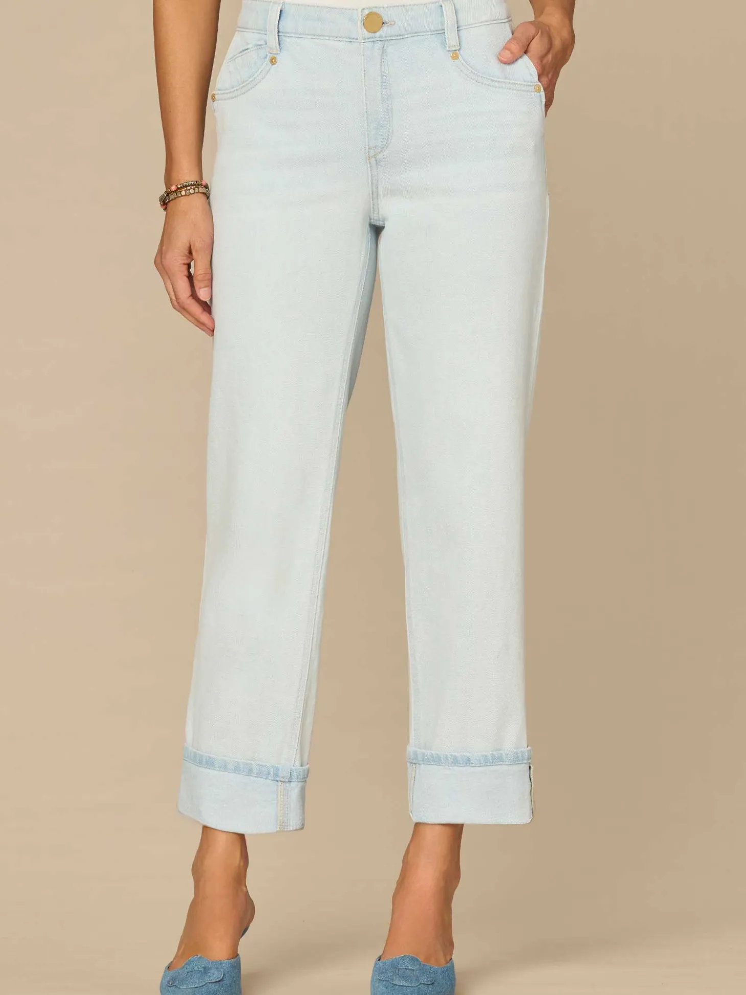 “Ab”solution® High Rise Petite Boyfriend Jeans with Side Entry Pocket