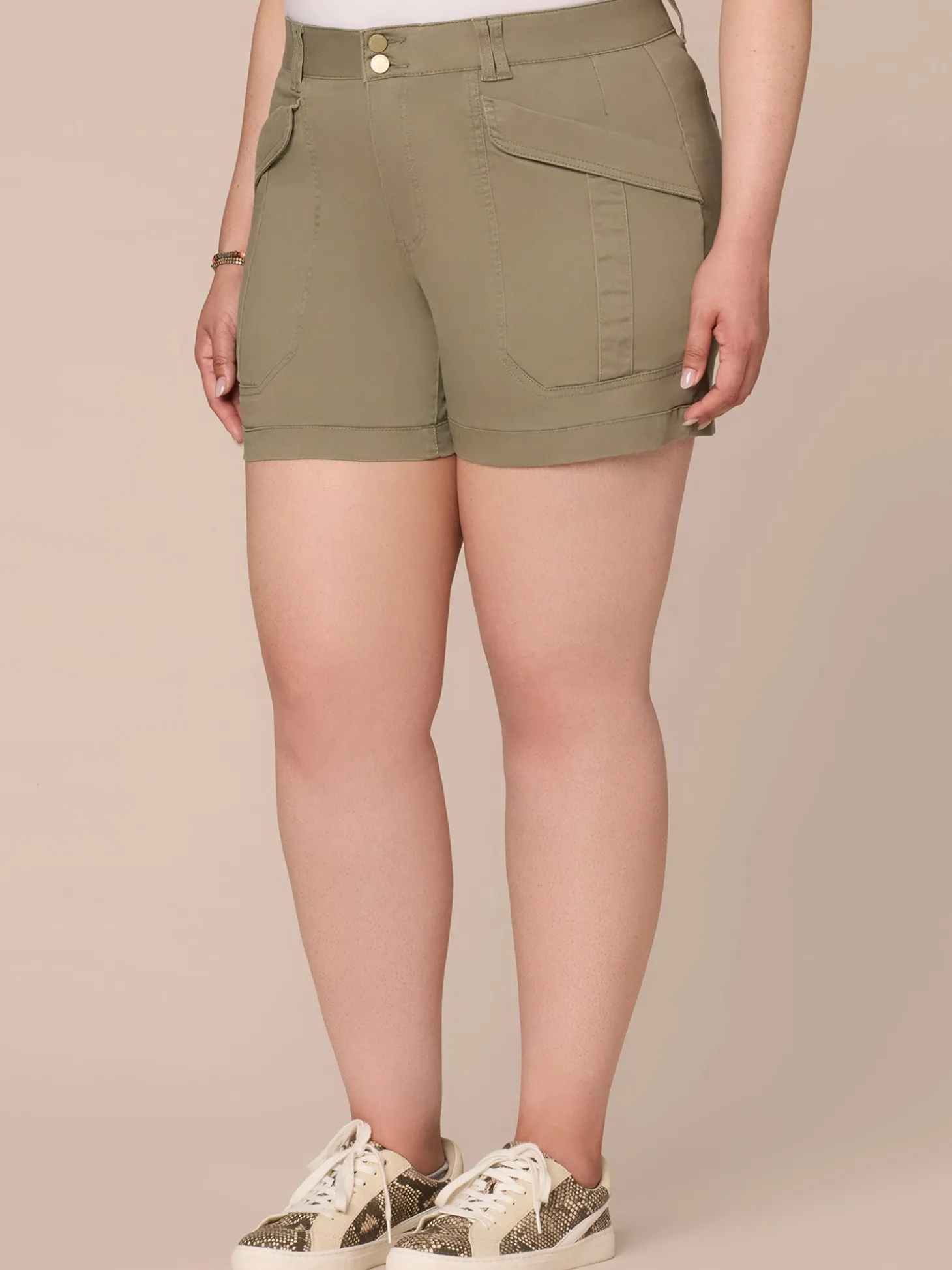 "Ab"solution® High Rise Plus Colored 5 1/2" Cargo Shorts