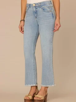 "Ab"solution® High Rise Reverse Fray Scallop Hem Itty Bitty Flare Jean
