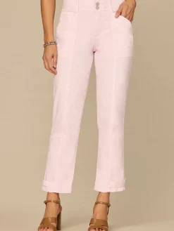 "Ab"solution High Rise Snap Hem Petite Utility Pant
