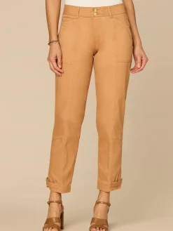 "Ab"solution High Rise Snap Hem Petite Utility Pant
