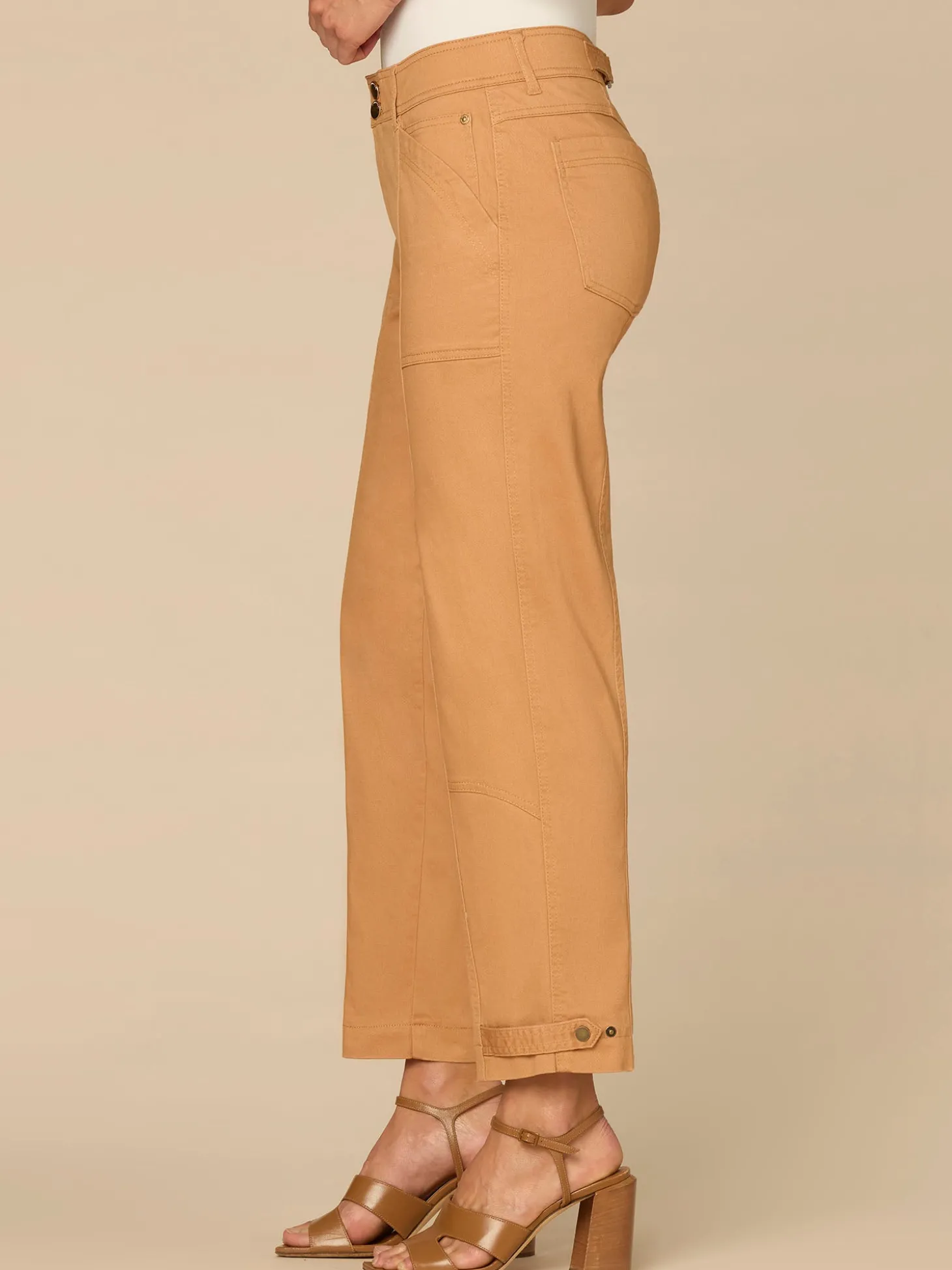 "Ab"solution High Rise Snap Hem Petite Utility Pant
