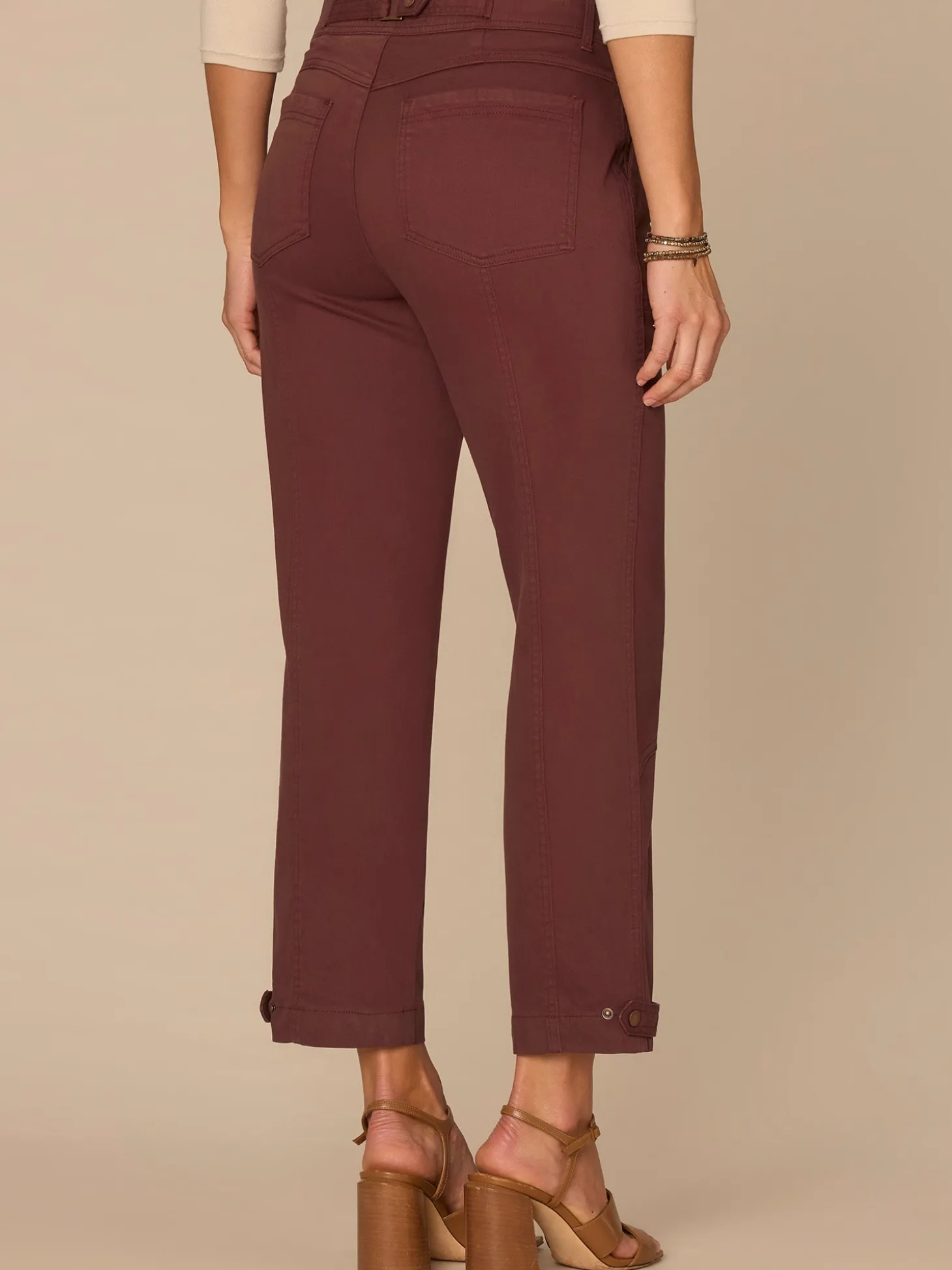 "Ab"solution High Rise Snap Hem Petite Utility Pant