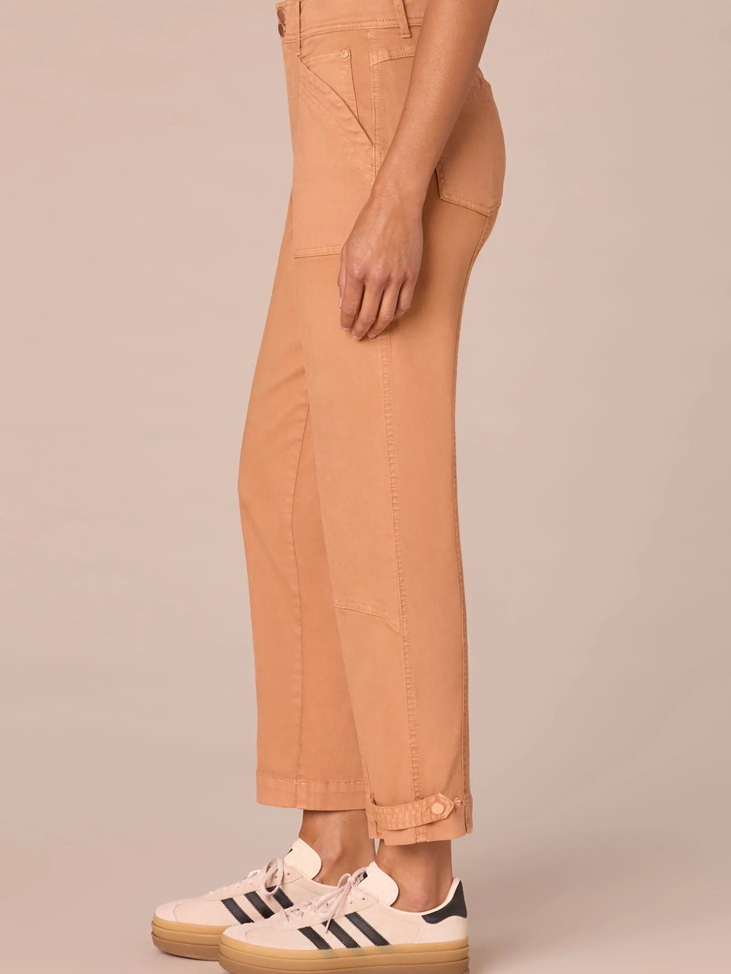"Ab"solution High Rise Snap Hem Petite Utility Pant
