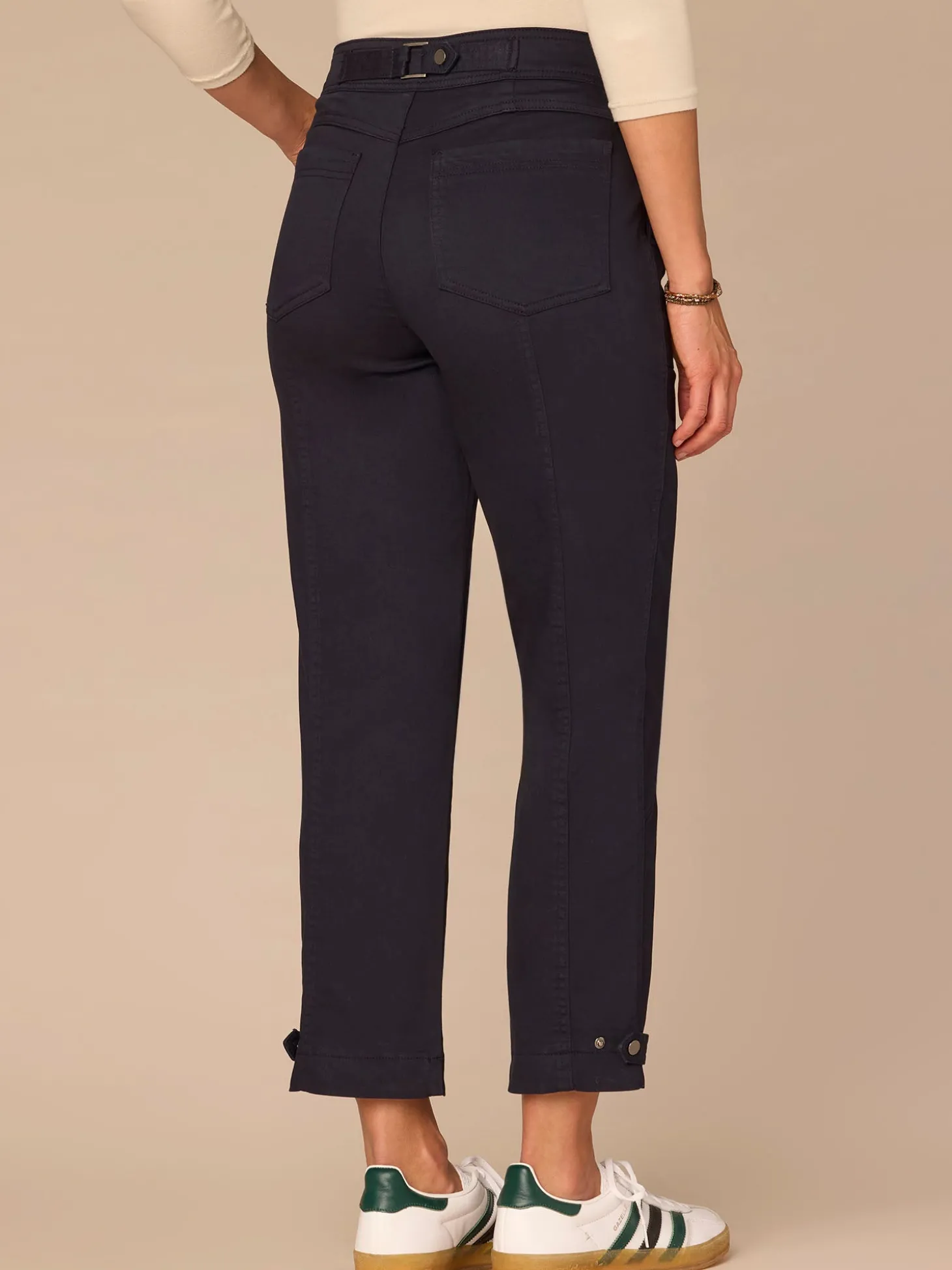 "Ab"solution High Rise Snap Hem Petite Utility Pant