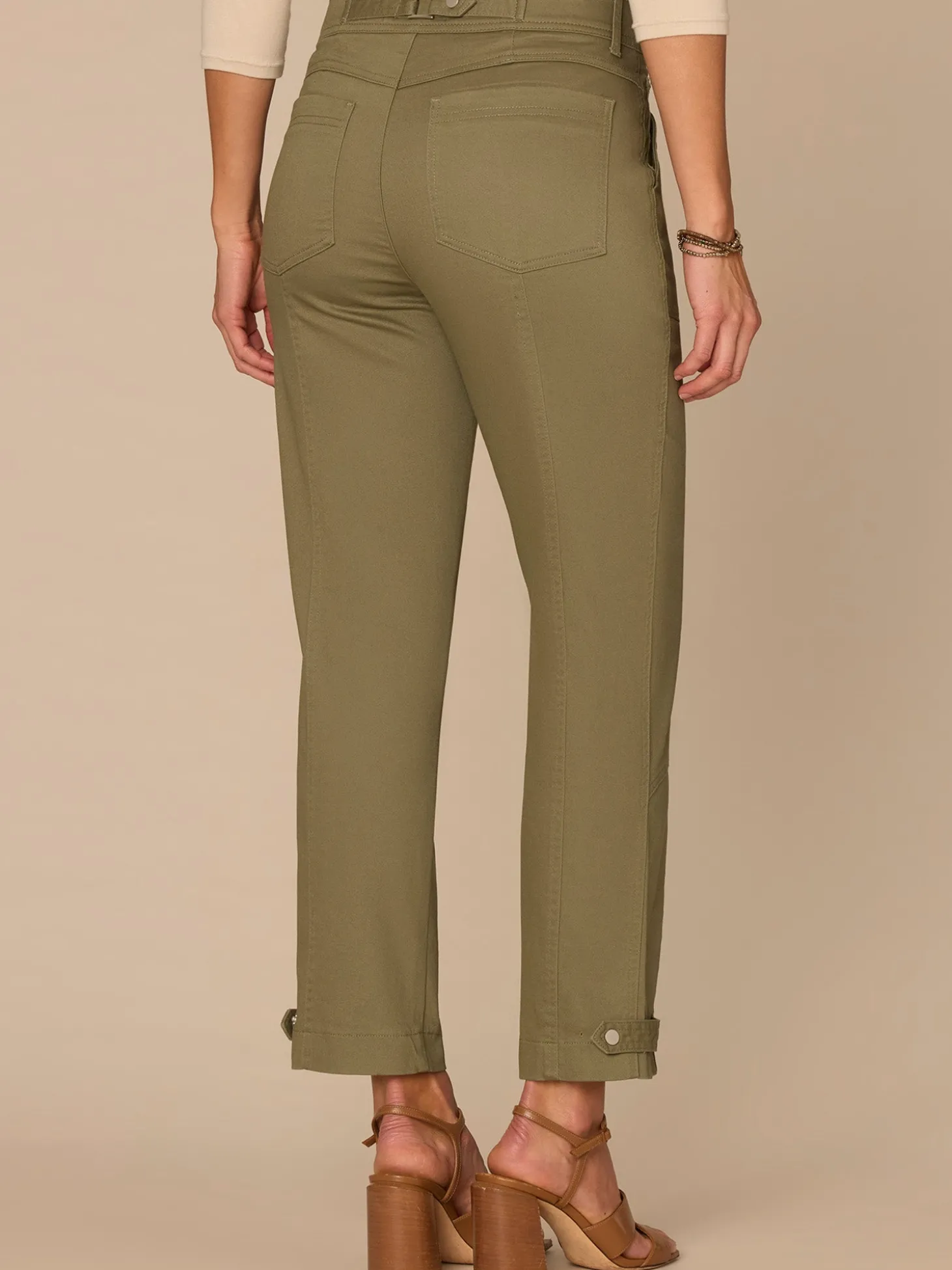 "Ab"solution High Rise Snap Hem Petite Utility Pant
