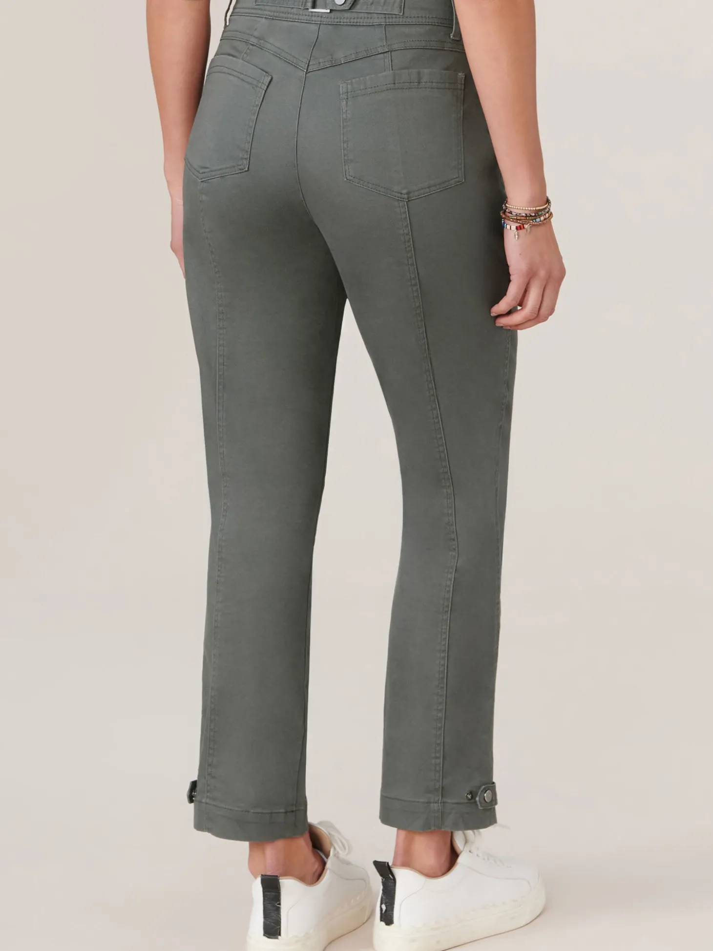"Ab"solution High Rise Snap Hem Petite Utility Pant