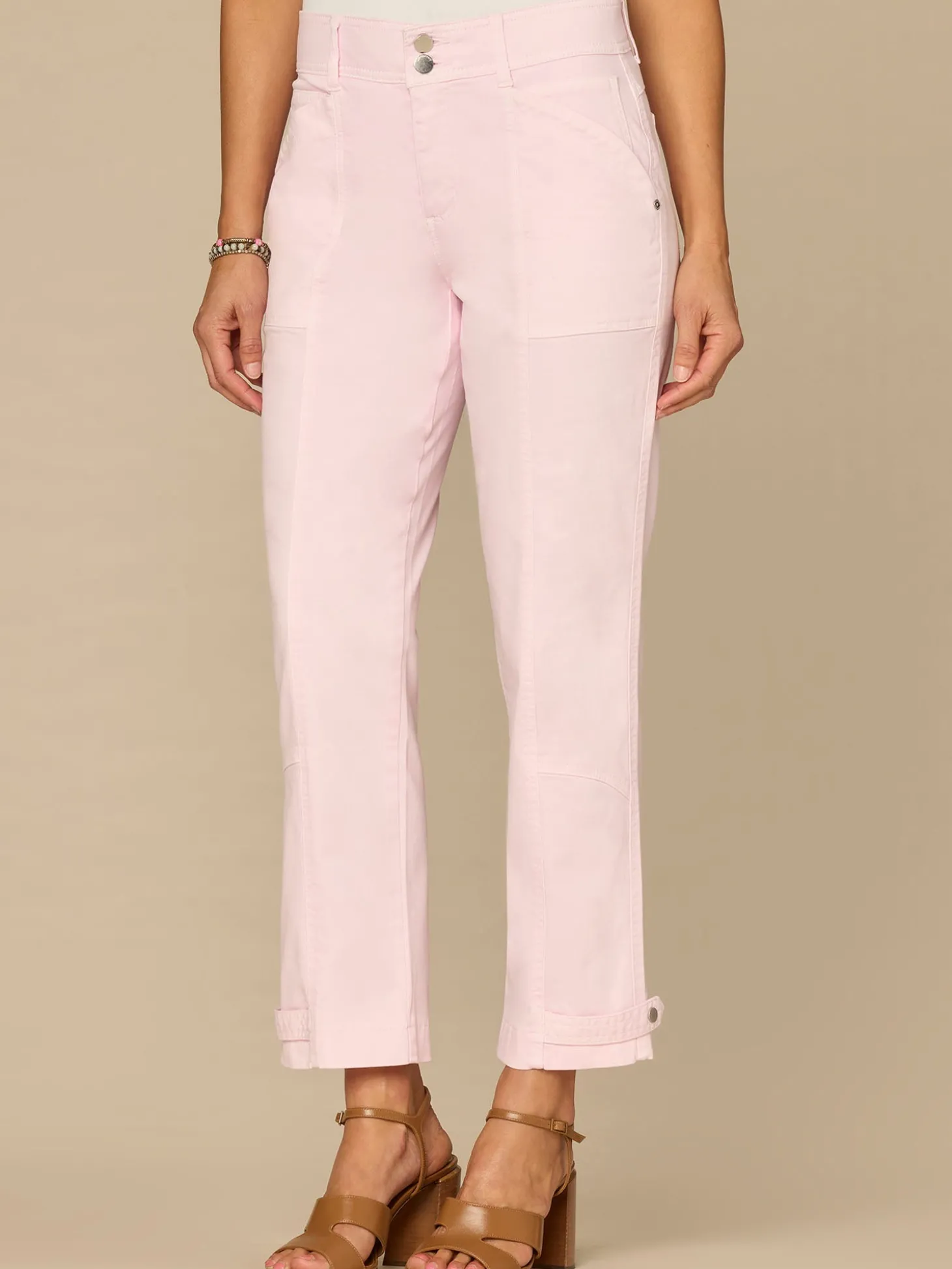 "Ab"solution® High Rise Tapered Utility Pant with Snap Hem