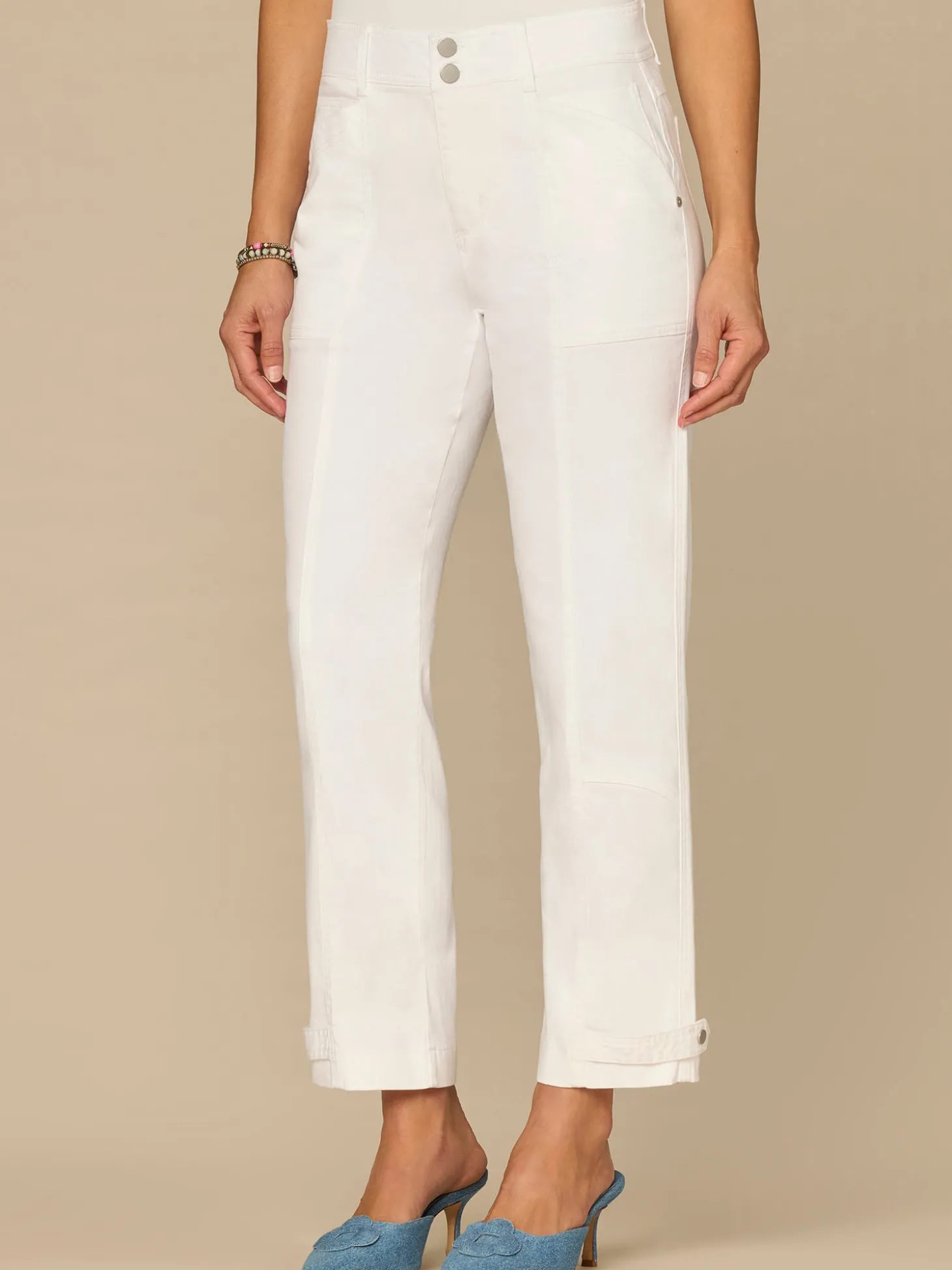 "Ab"solution® High Rise Tapered Utility Pant with Snap Hem