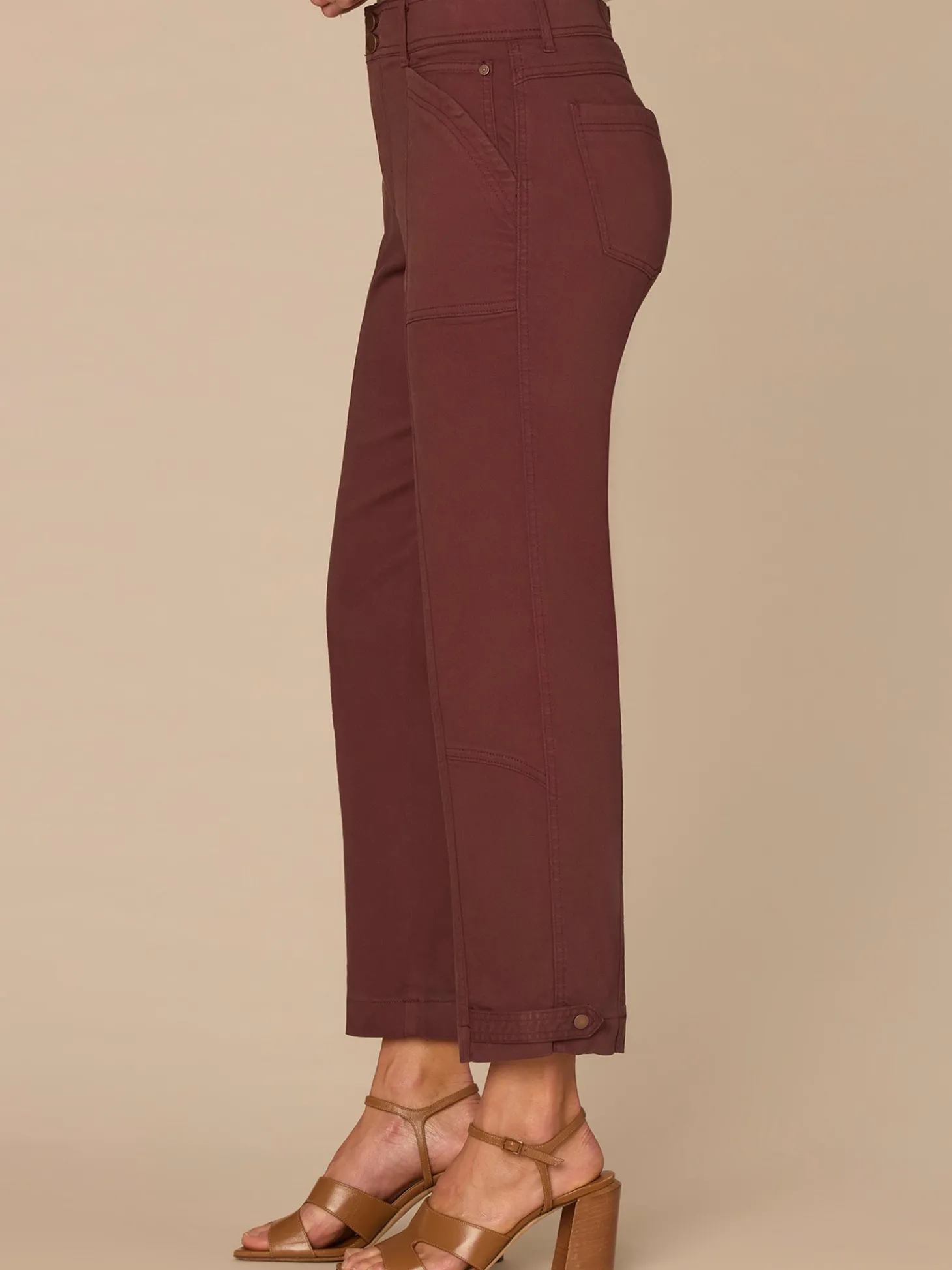"Ab"solution® High Rise Tapered Utility Pant with Snap Hem