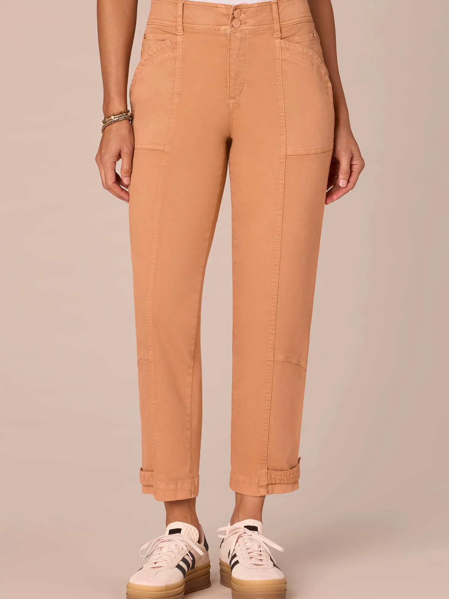 "Ab"solution® High Rise Tapered Utility Pant with Snap Hem